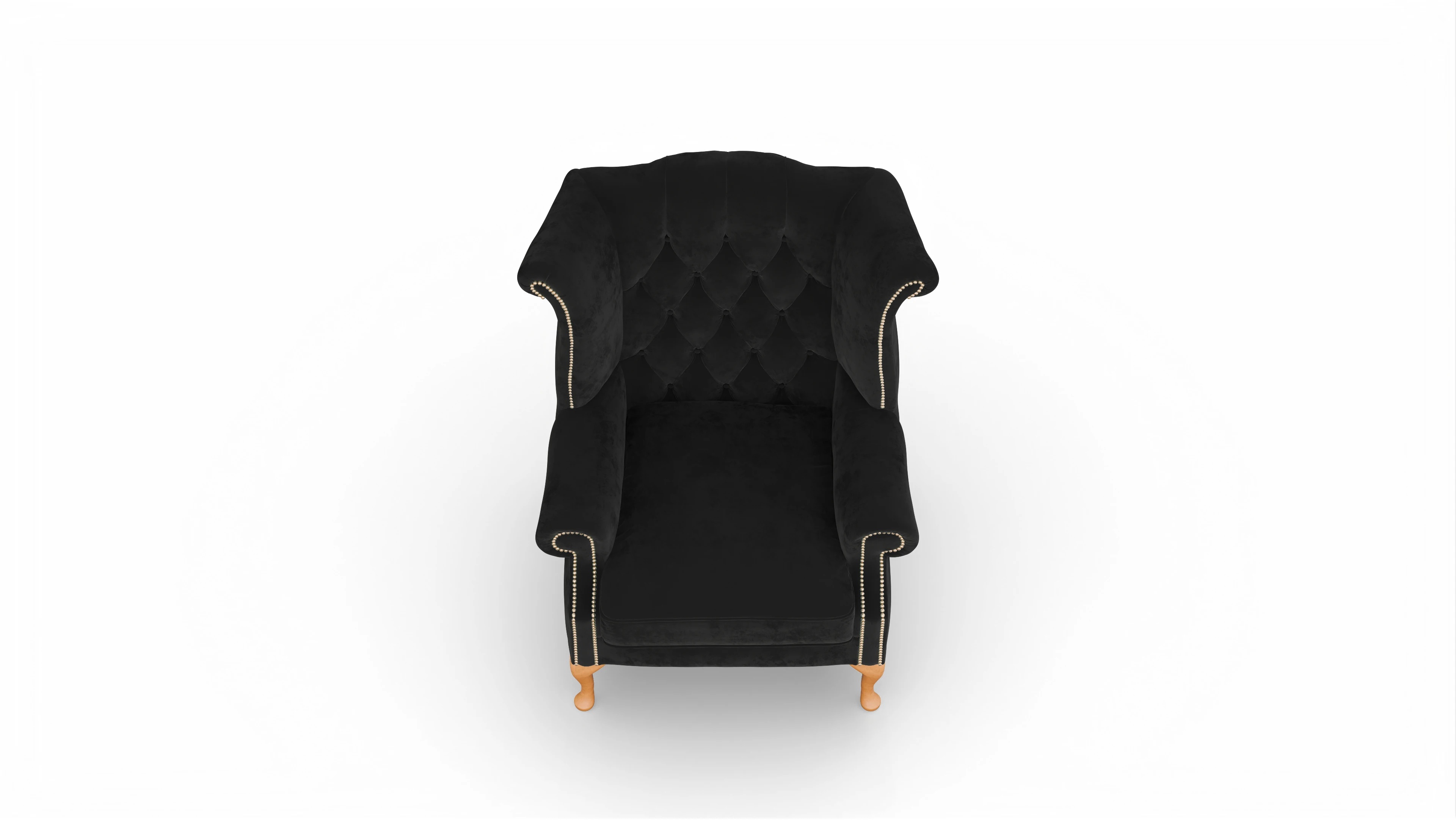 Ohrensessel Crawford in Samt Ansicht des Produktes Crawford Sessel in Samt schwarz