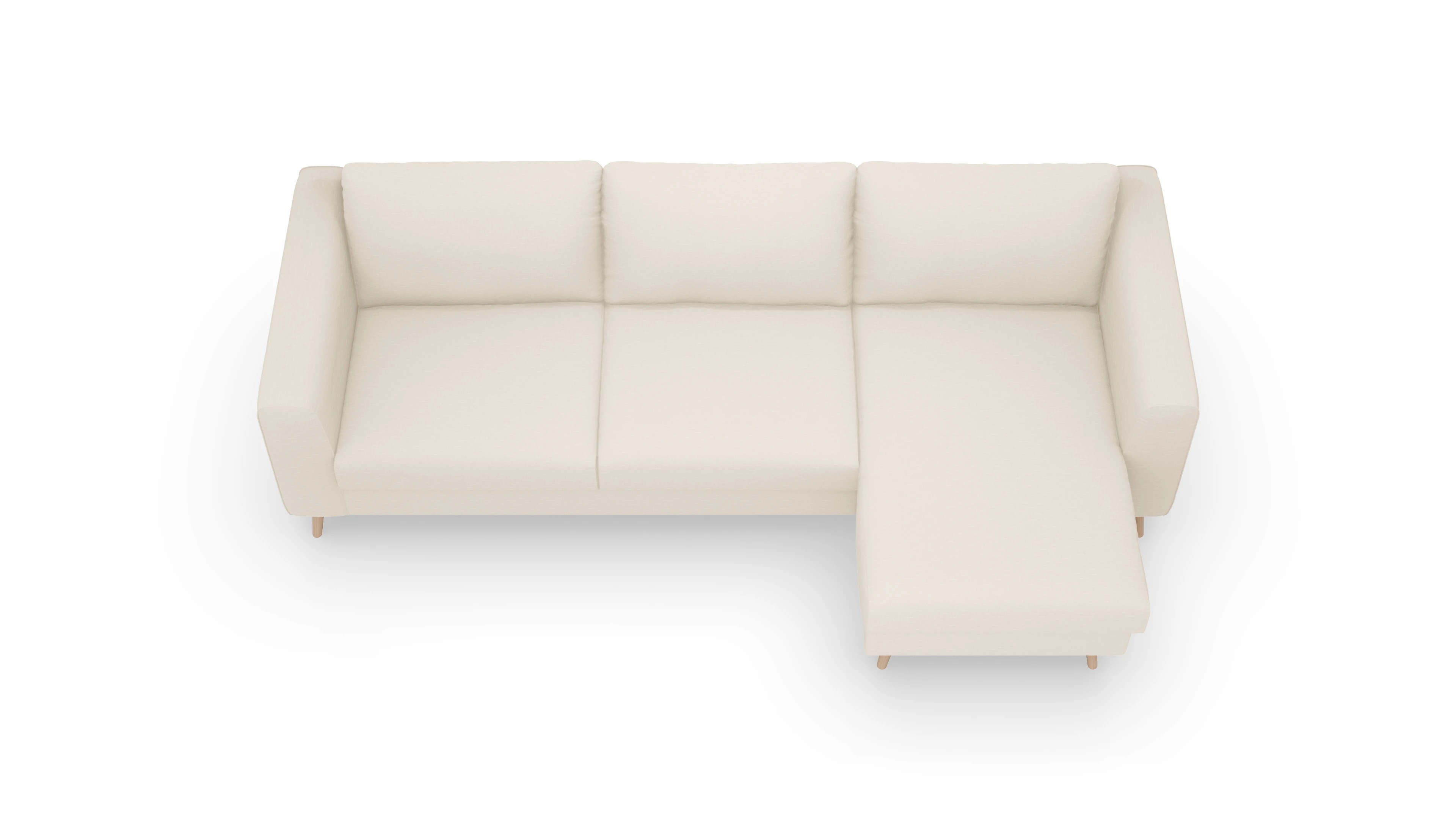 Schlafsofa Torpa Ansicht des Produktes Torpa Sofa mit Rec rechts in Stoff weiß