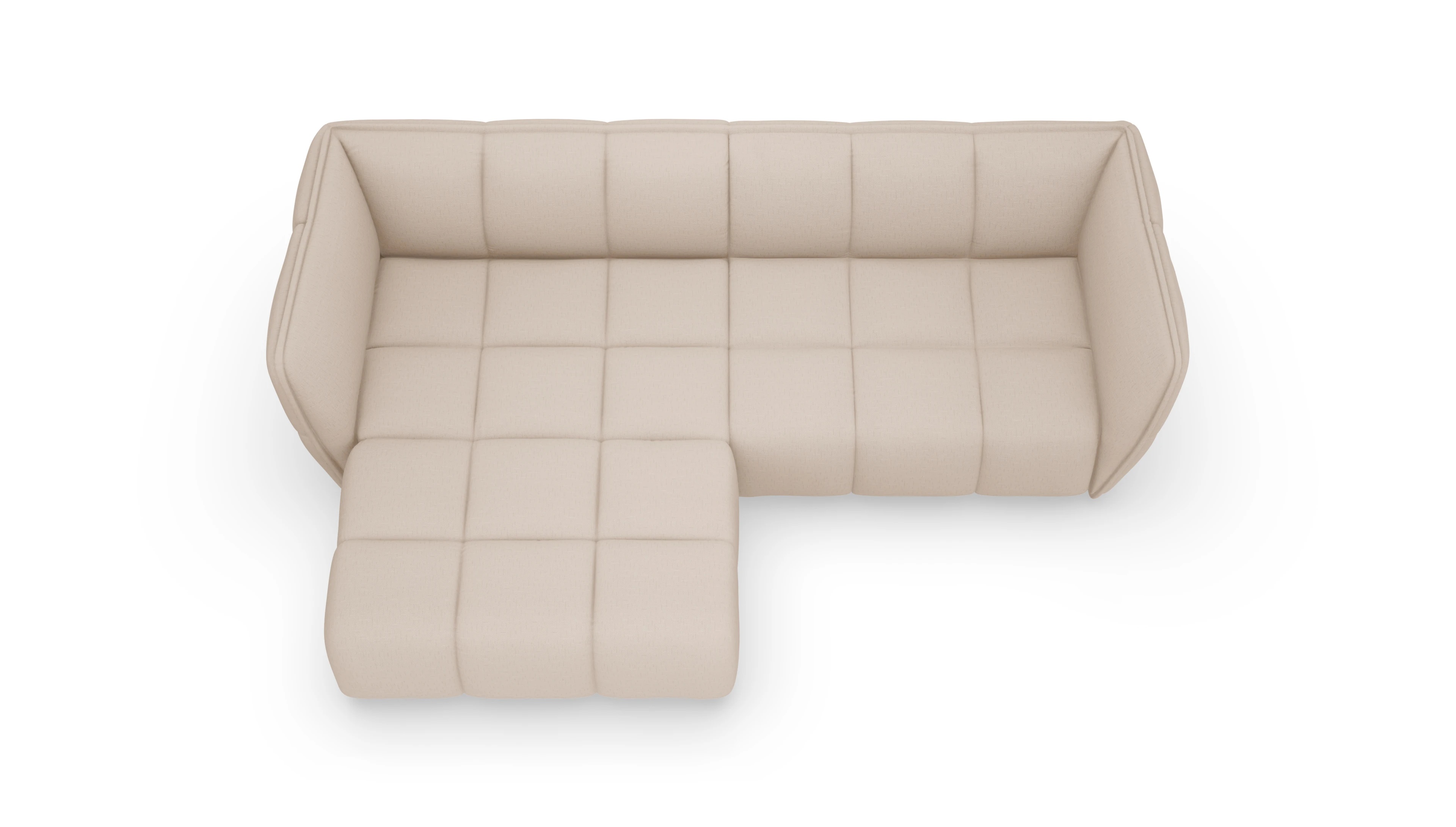 Stoffsofa Klyne Ansicht des Produktes Klyne Sofa mit Rec links in Stoff