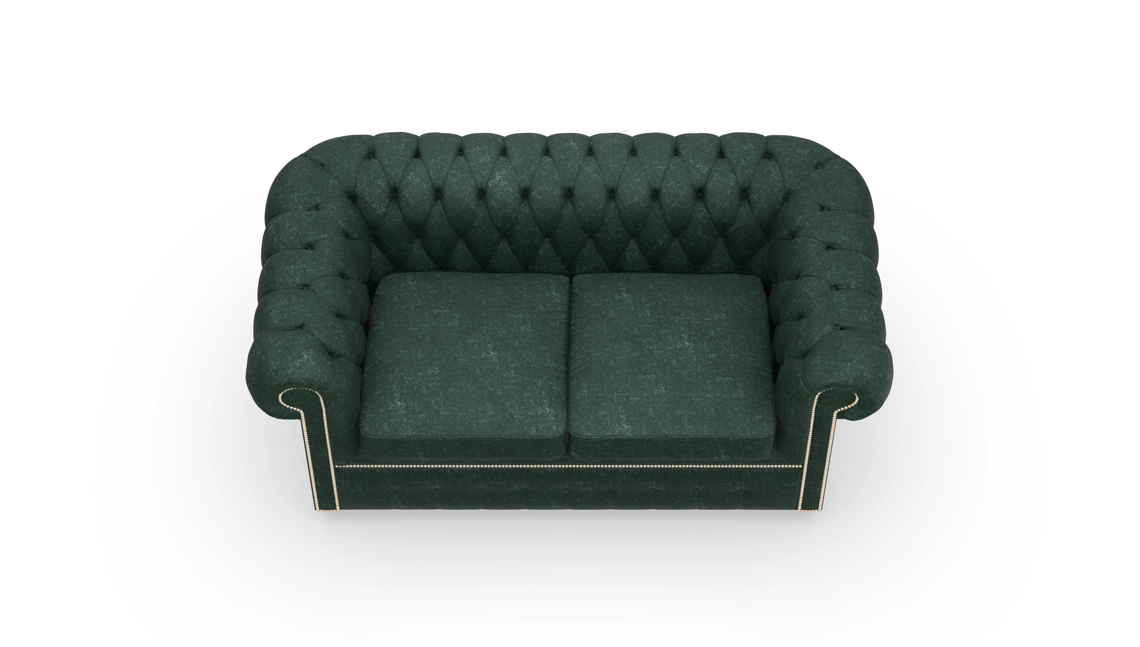 Samtschlafsofa Devon im Chesterfield-Stil Ansicht des Produktes Devon 2-Sitzer in Samt weiß