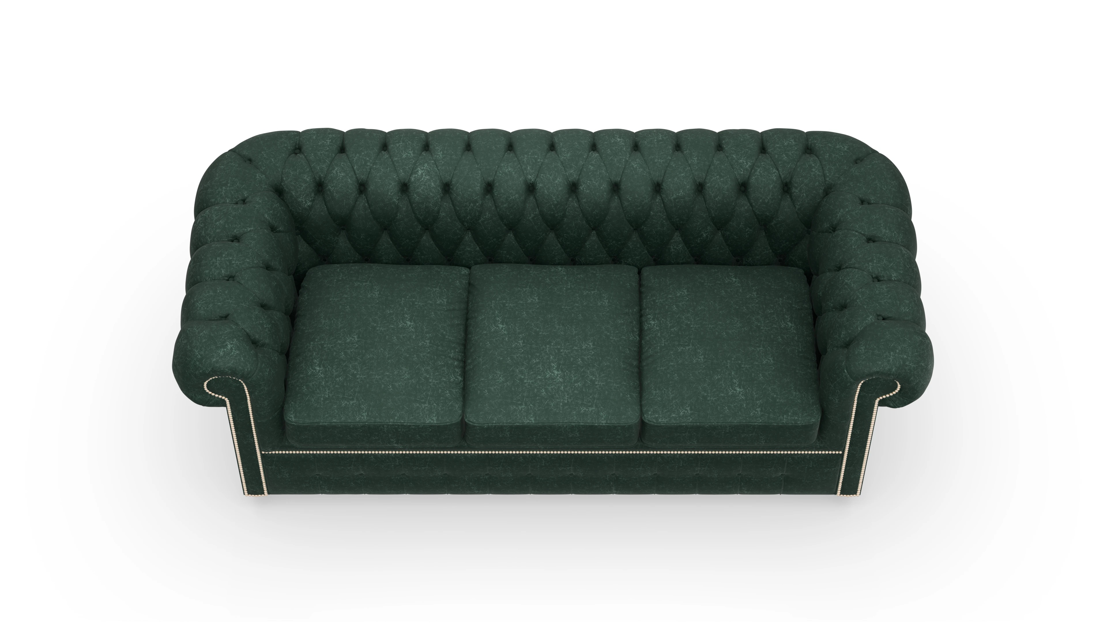 Samtschlafsofa Devon im Chesterfield-Stil Ansicht des Produktes Devon 3-Sitzer in Samt weiß