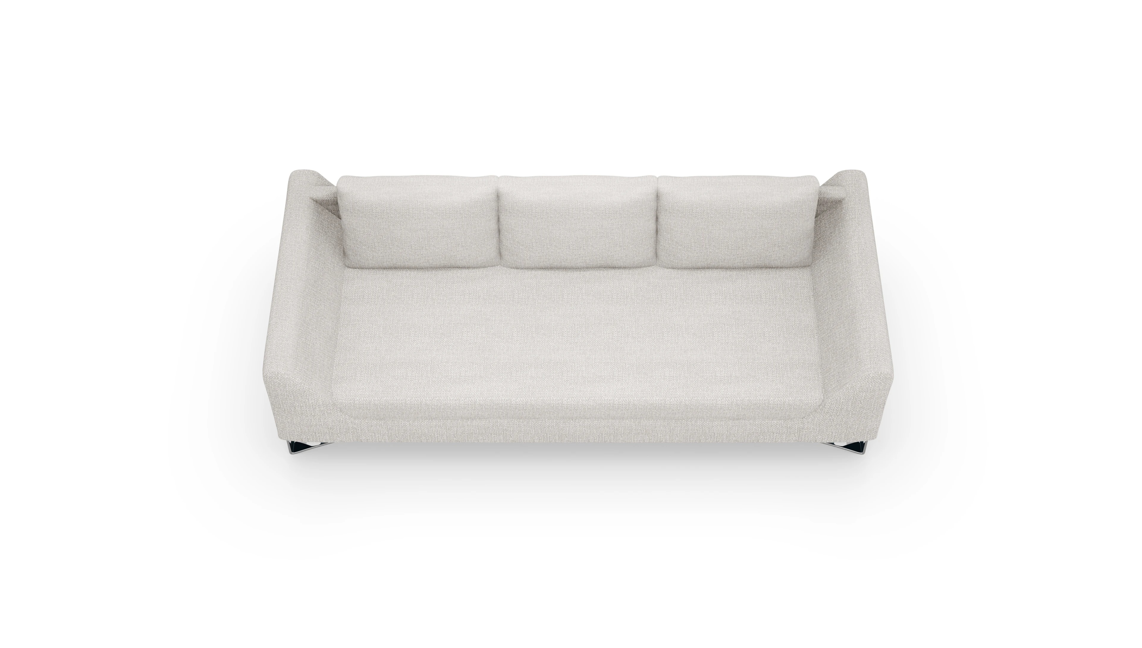 Designer-Sofa Vertice in Stoff Ansicht des Produktes Vertice 3-Sitzer in Stoff weiß
