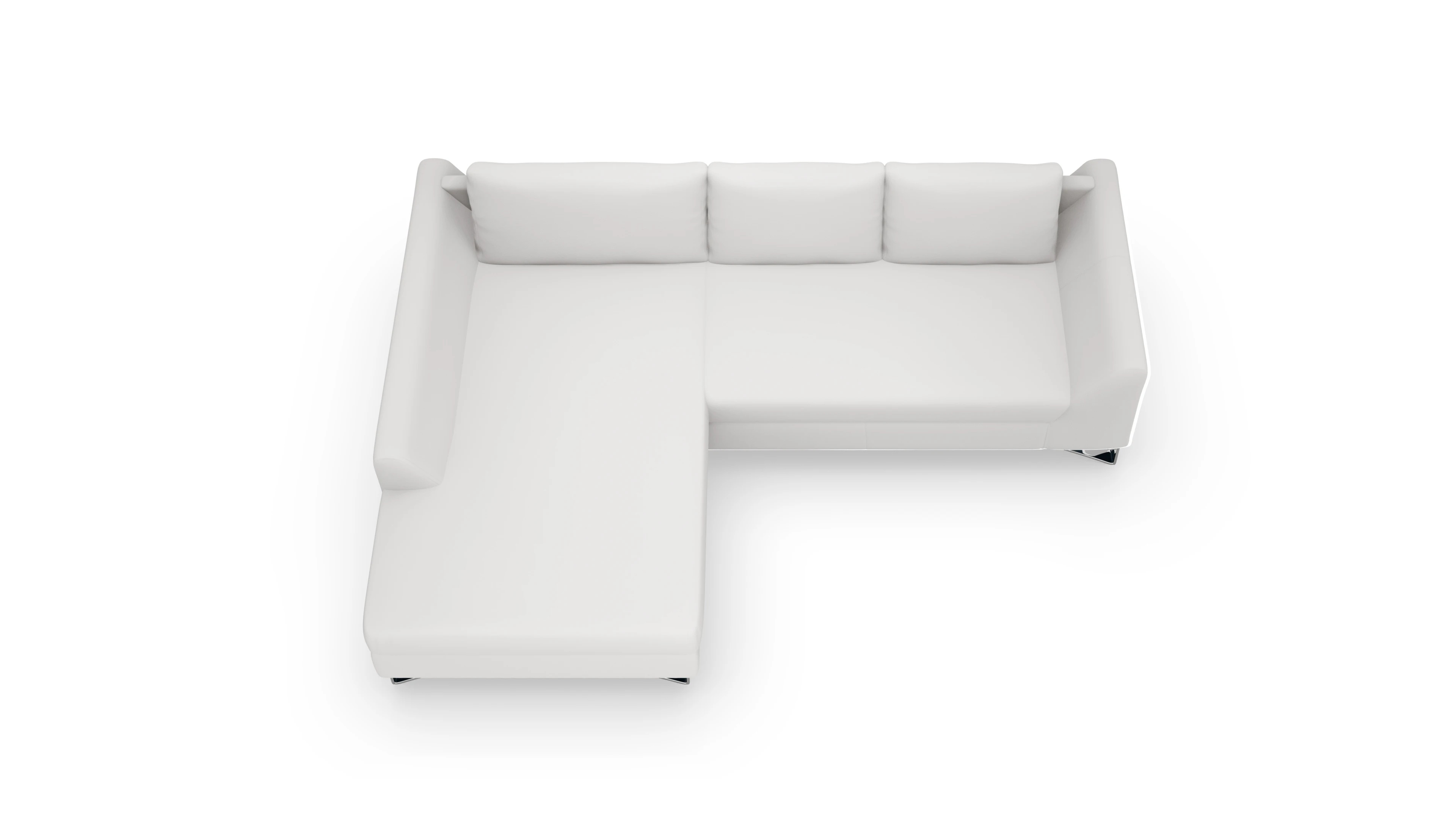 Ansicht des Produktes Vertice Sofa mit Rec links in Leder weiß