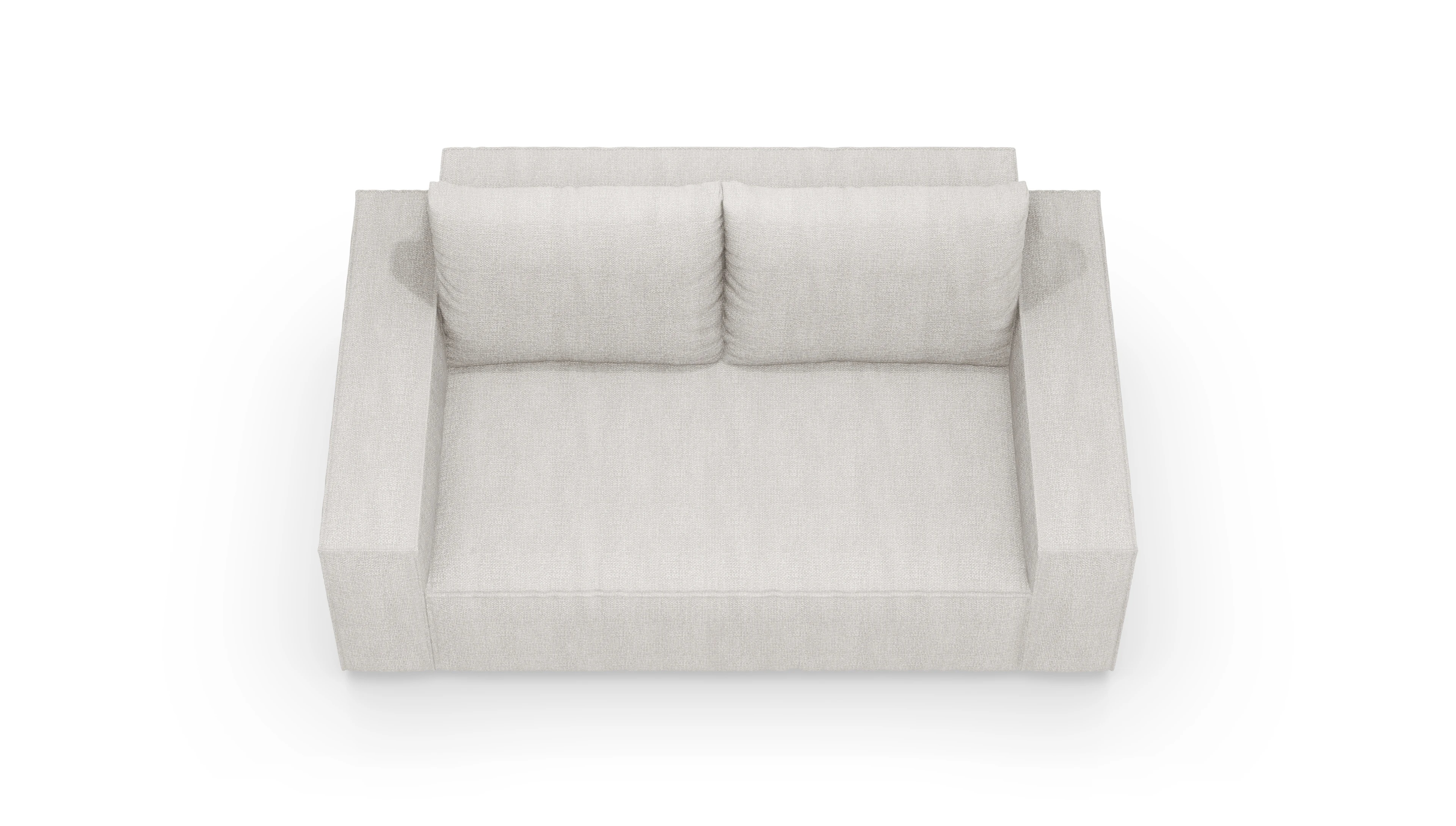 Designer-Sofa Cubo in Stoff Ansicht des Produktes Capara in Stoff weiß