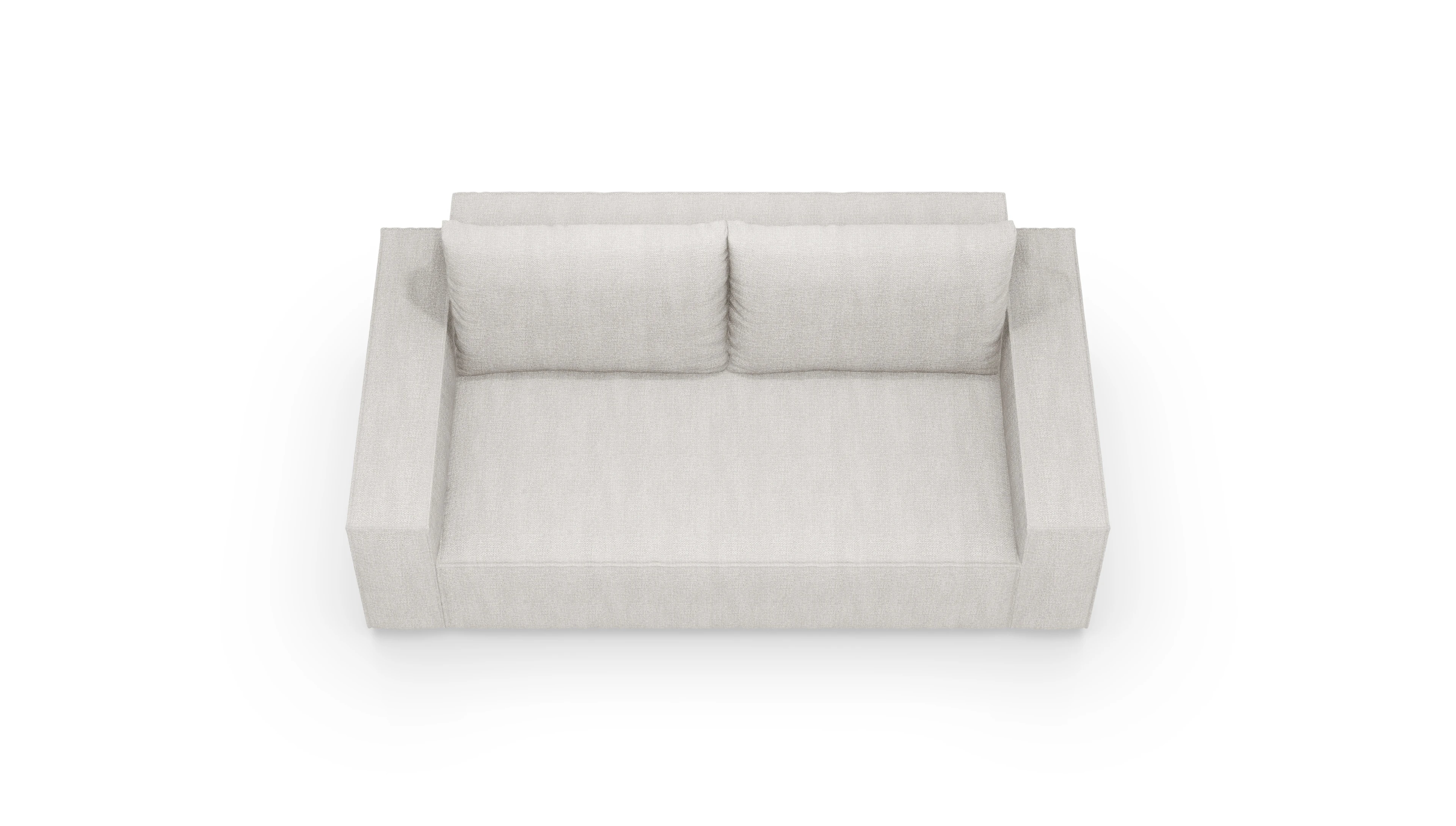 Designer-Sofa Cubo in Stoff Ansicht des Produktes Capara in Stoff weiß