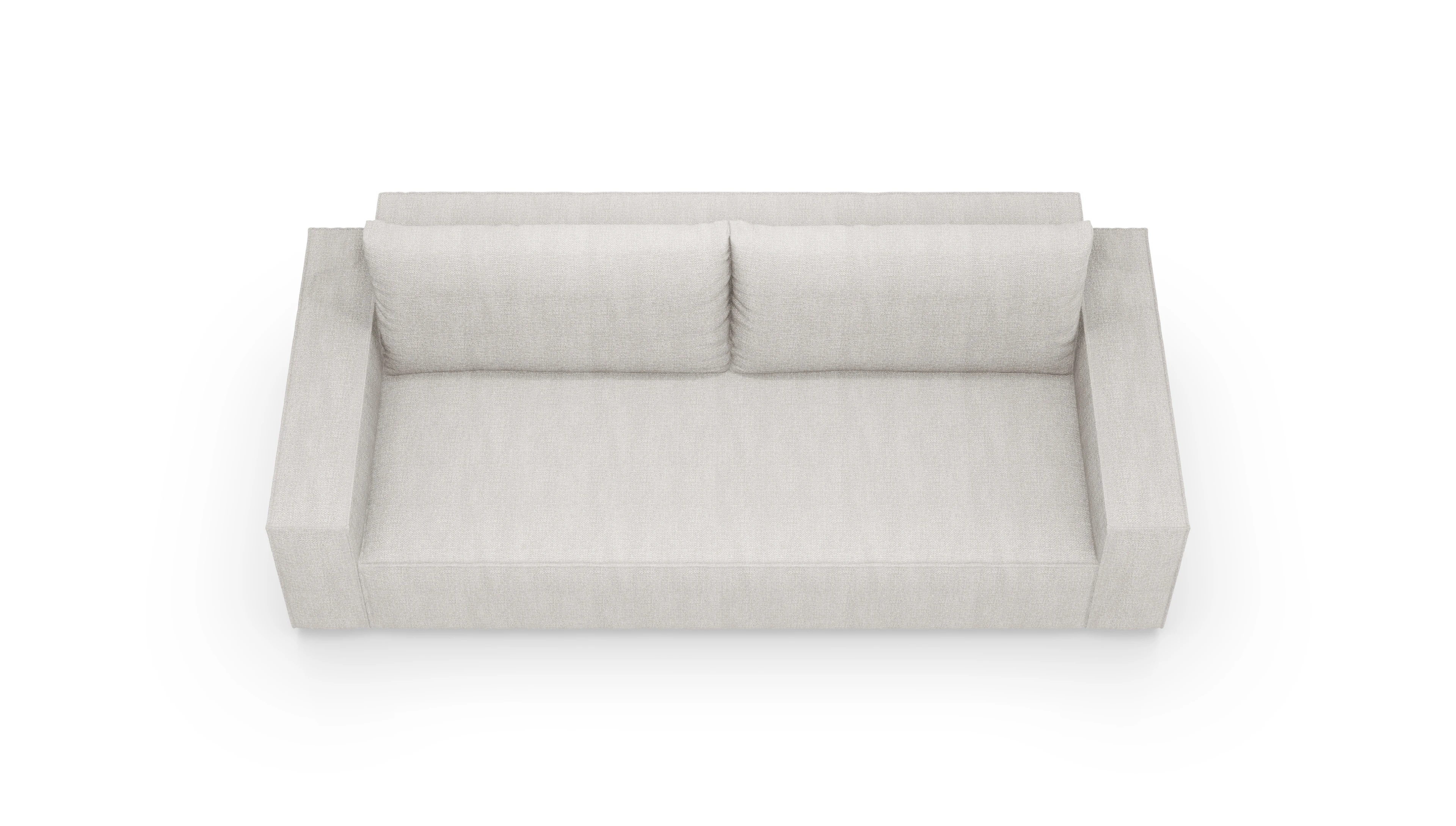 Designer-Sofa Cubo in Stoff Ansicht des Produktes Capara in Stoff weiß