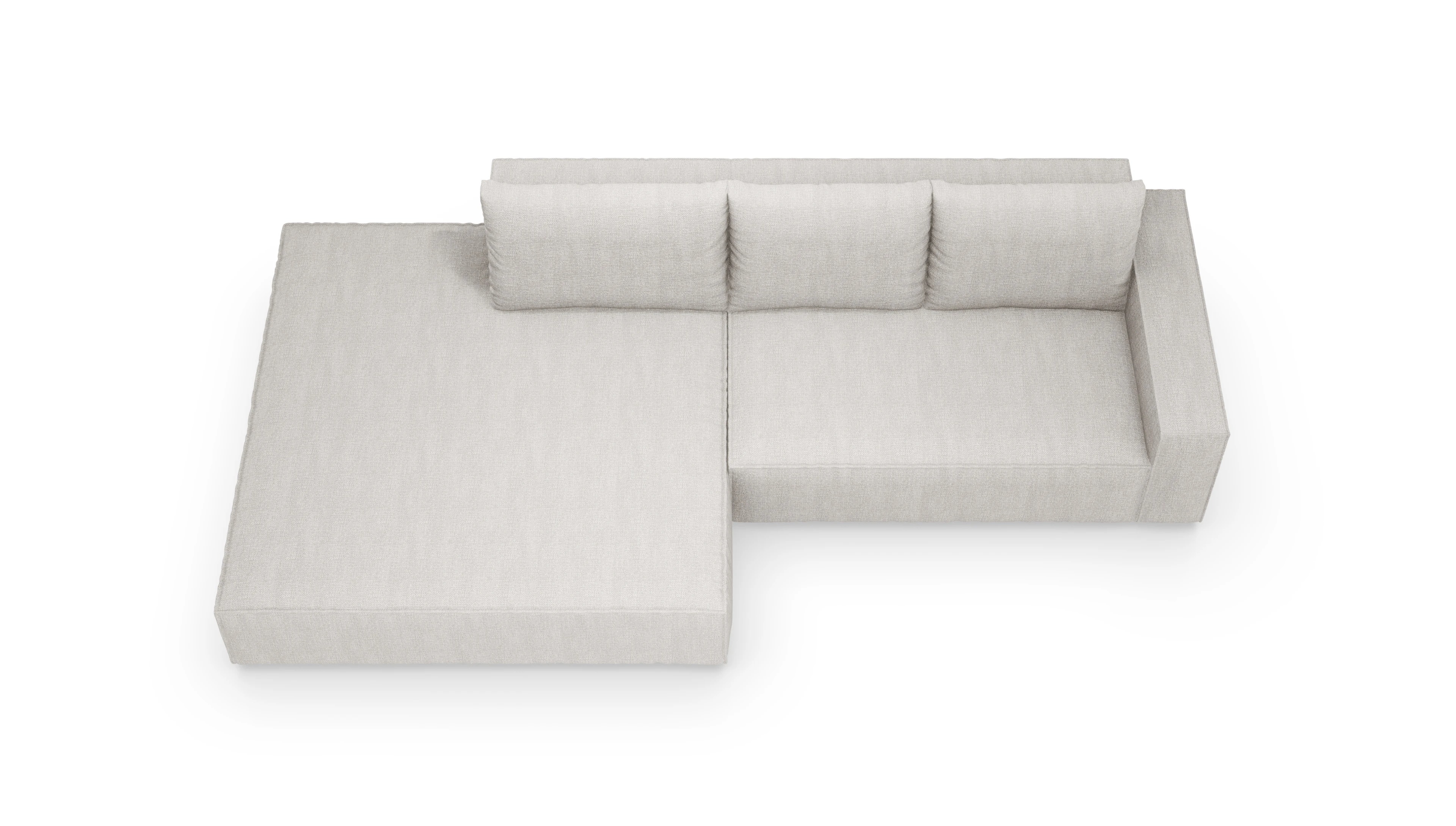 Designer-Sofa Cubo in Stoff Ansicht des Produktes Capara in Stoff weiß