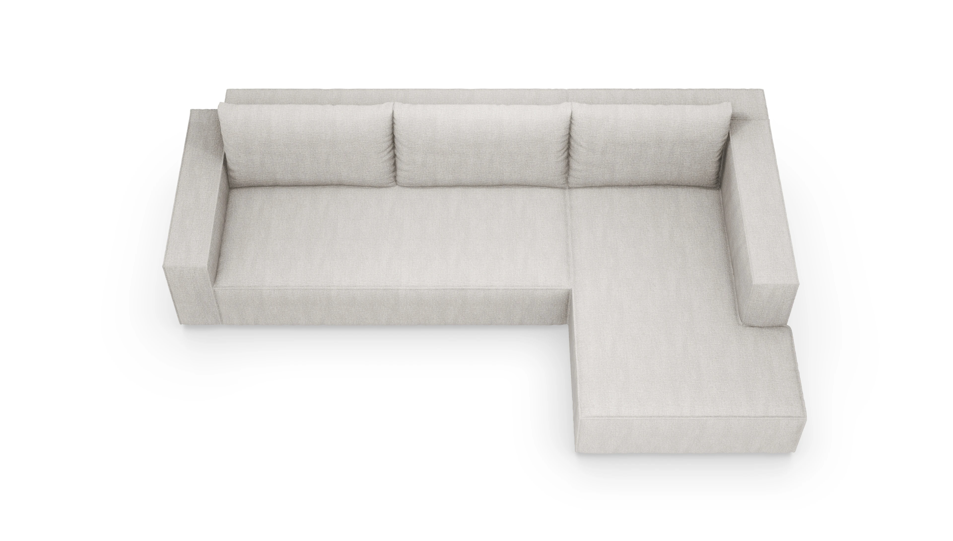 Designer-Sofa Cubo in Stoff Ansicht des Produktes Capara in Stoff weiß