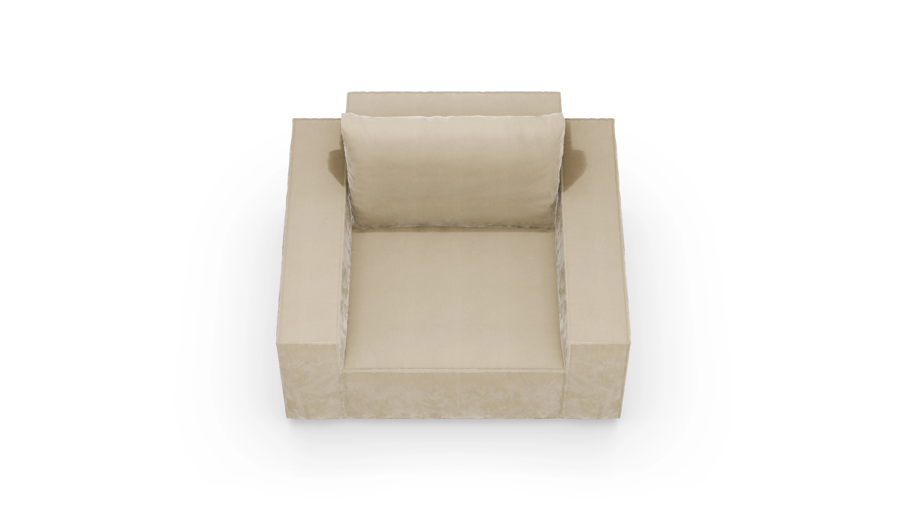 Designer-Sessel Cubo in Stoff Ansicht des Produktes Capara in Samt weiß