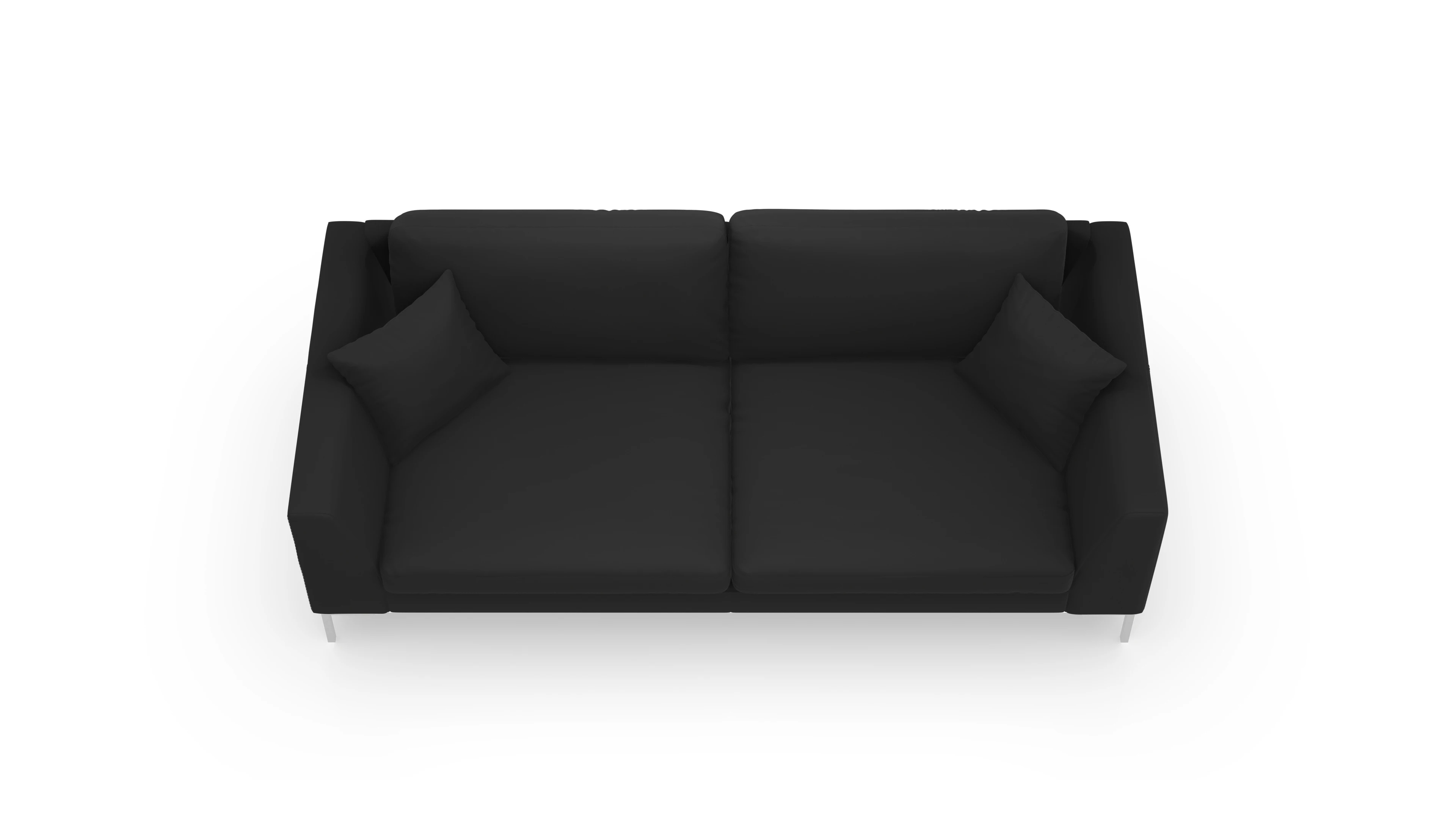 Ledersofa Larsen Ansicht des Produktes Larsen 3-Sitzer in Leder schwarz