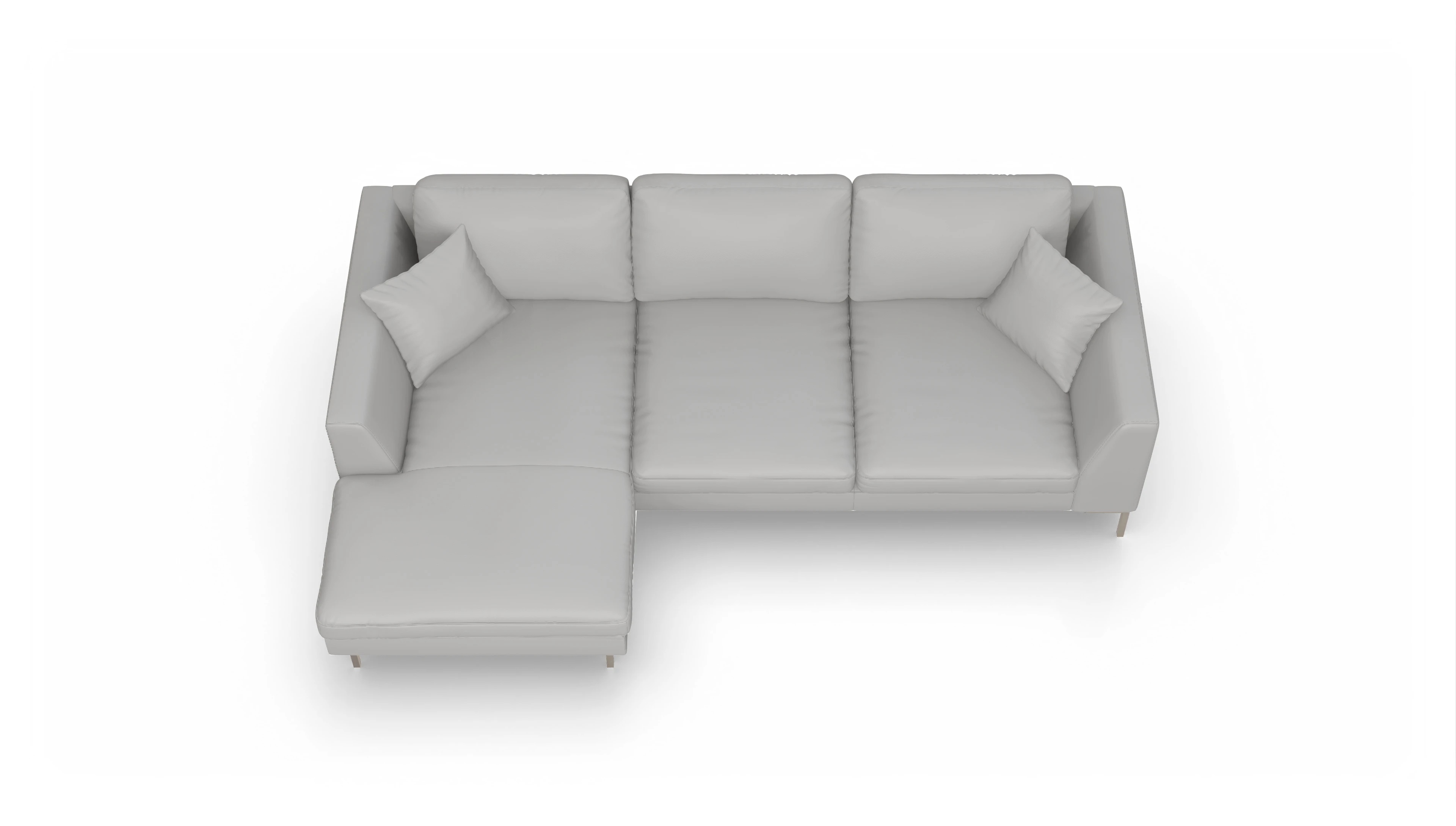 Ansicht des Produktes Larsen Sofa mit Rec links in Leder weiß