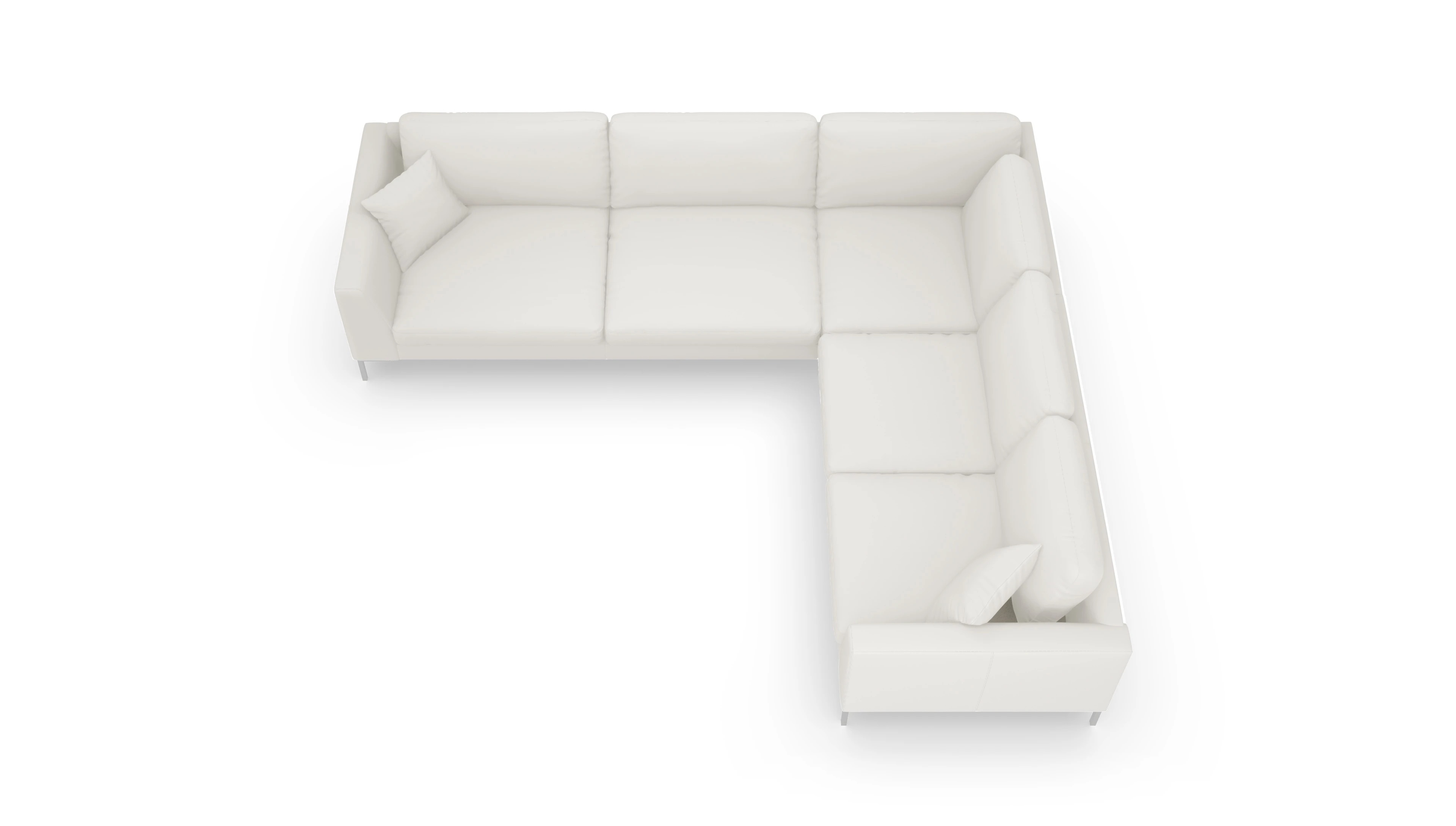 Ansicht des Produktes Larsen Ecksofa Rechts in Leder weiß