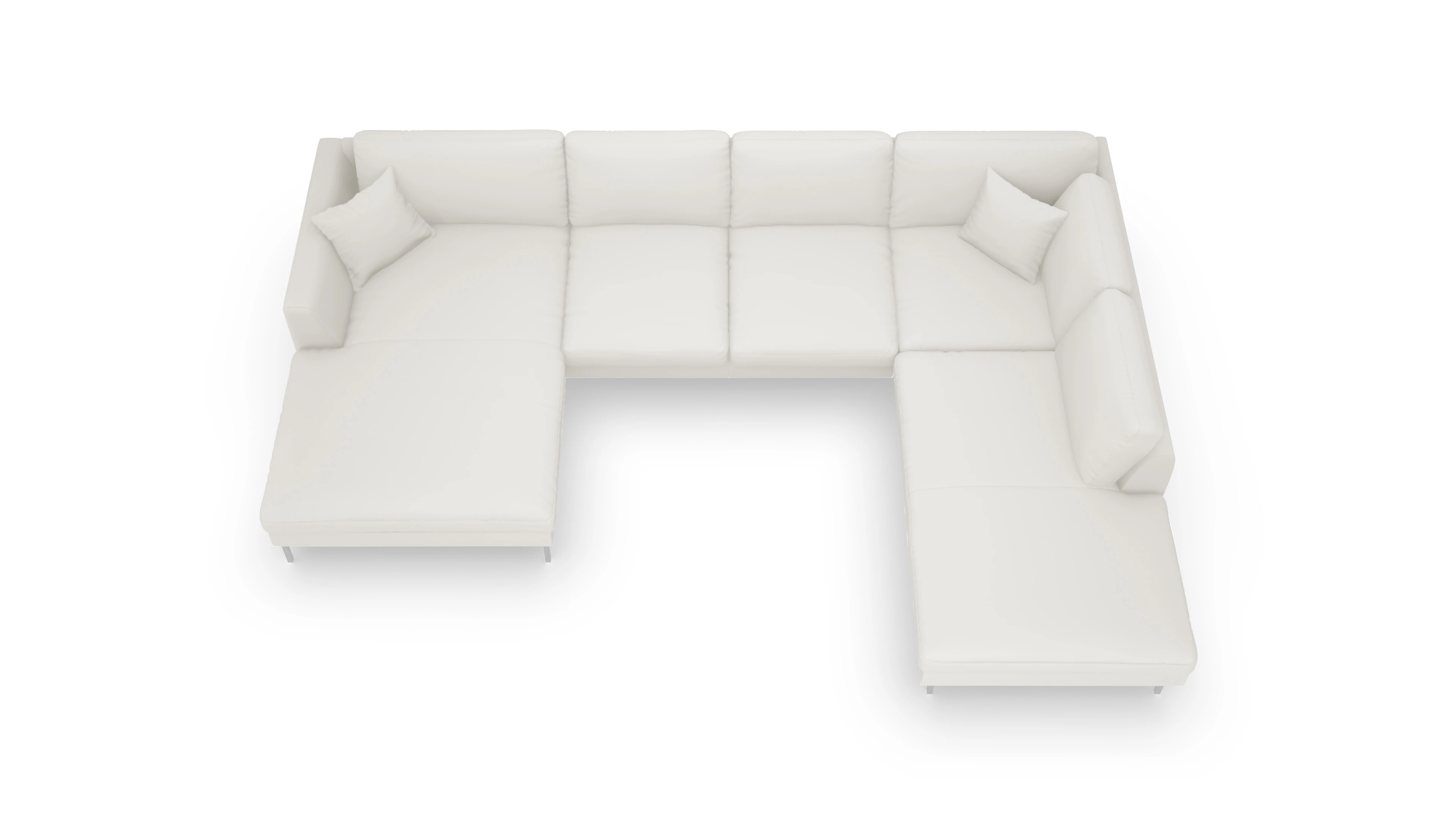 Ledersofa Larsen Ansicht des Produktes Larsen Ecksofa Rechts in Leder weiß