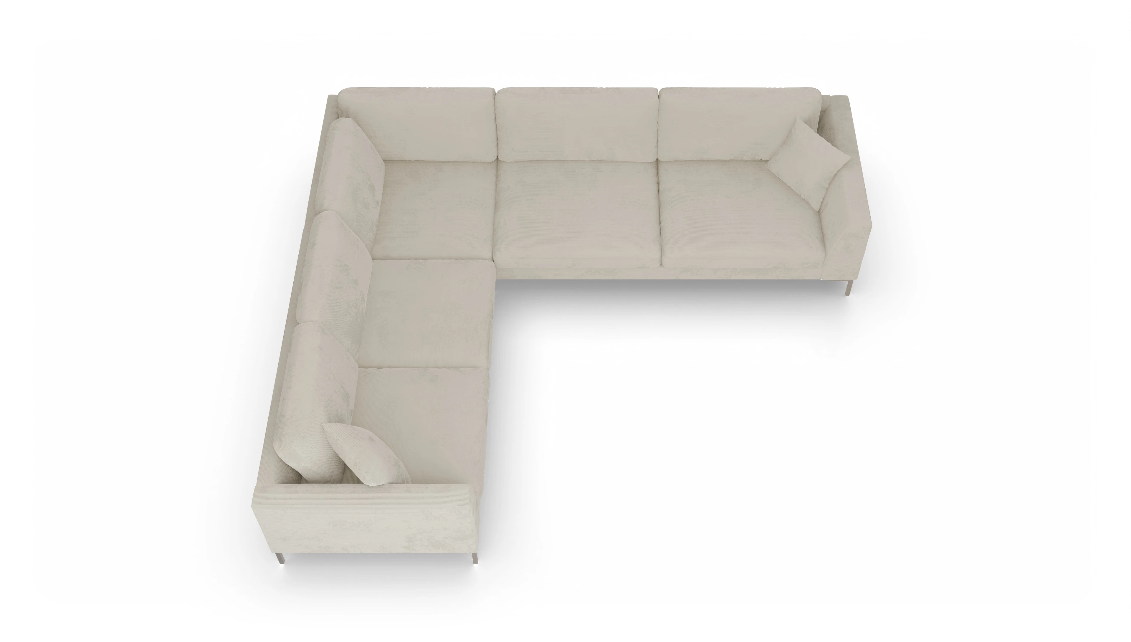 Ansicht des Produktes Larsen Ecksofa Links in Cord weiß