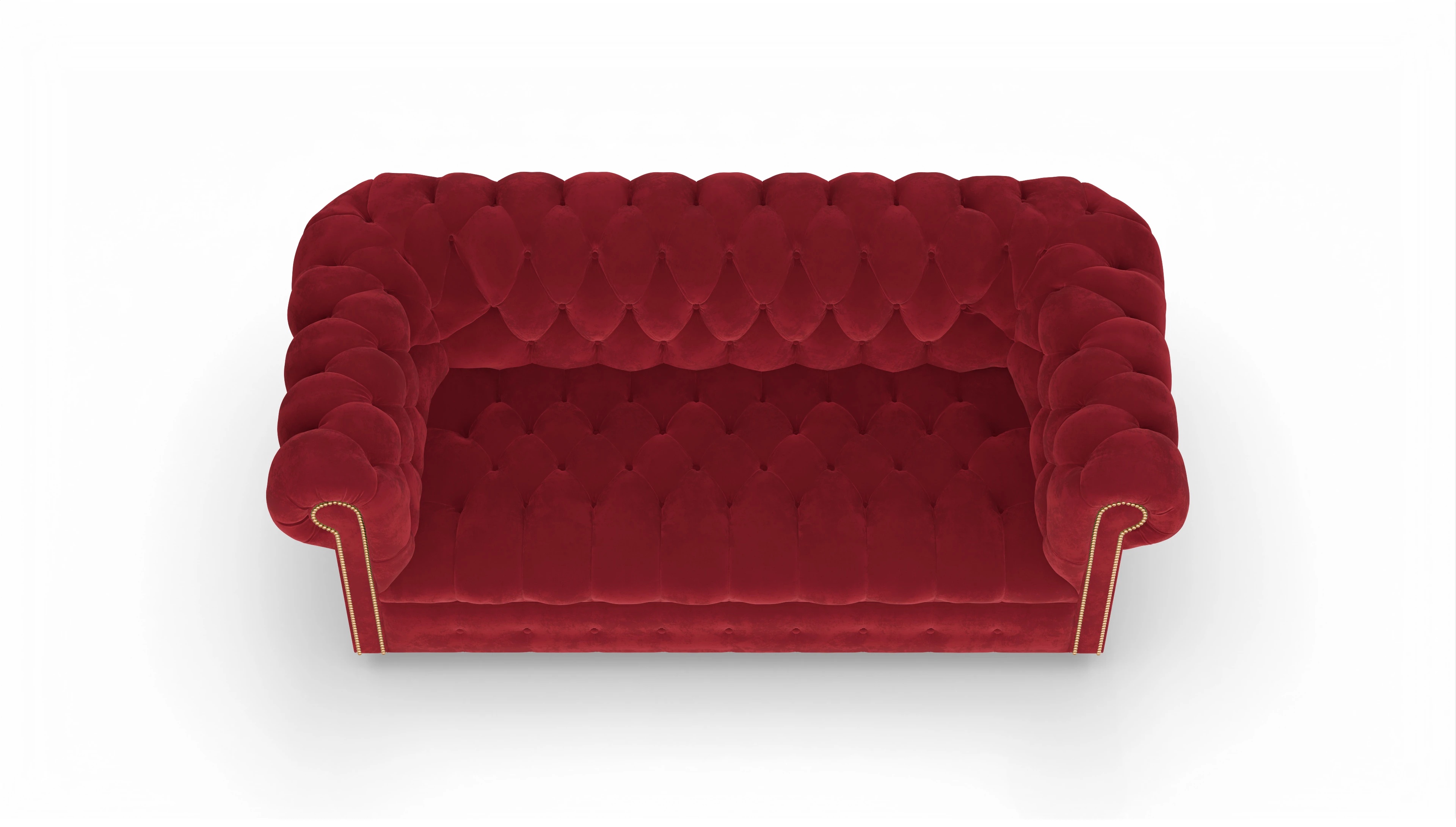 Chesterfield Samtsofa Bingley Ansicht des Produktes Bingley 3-Sitzer in Samt rot