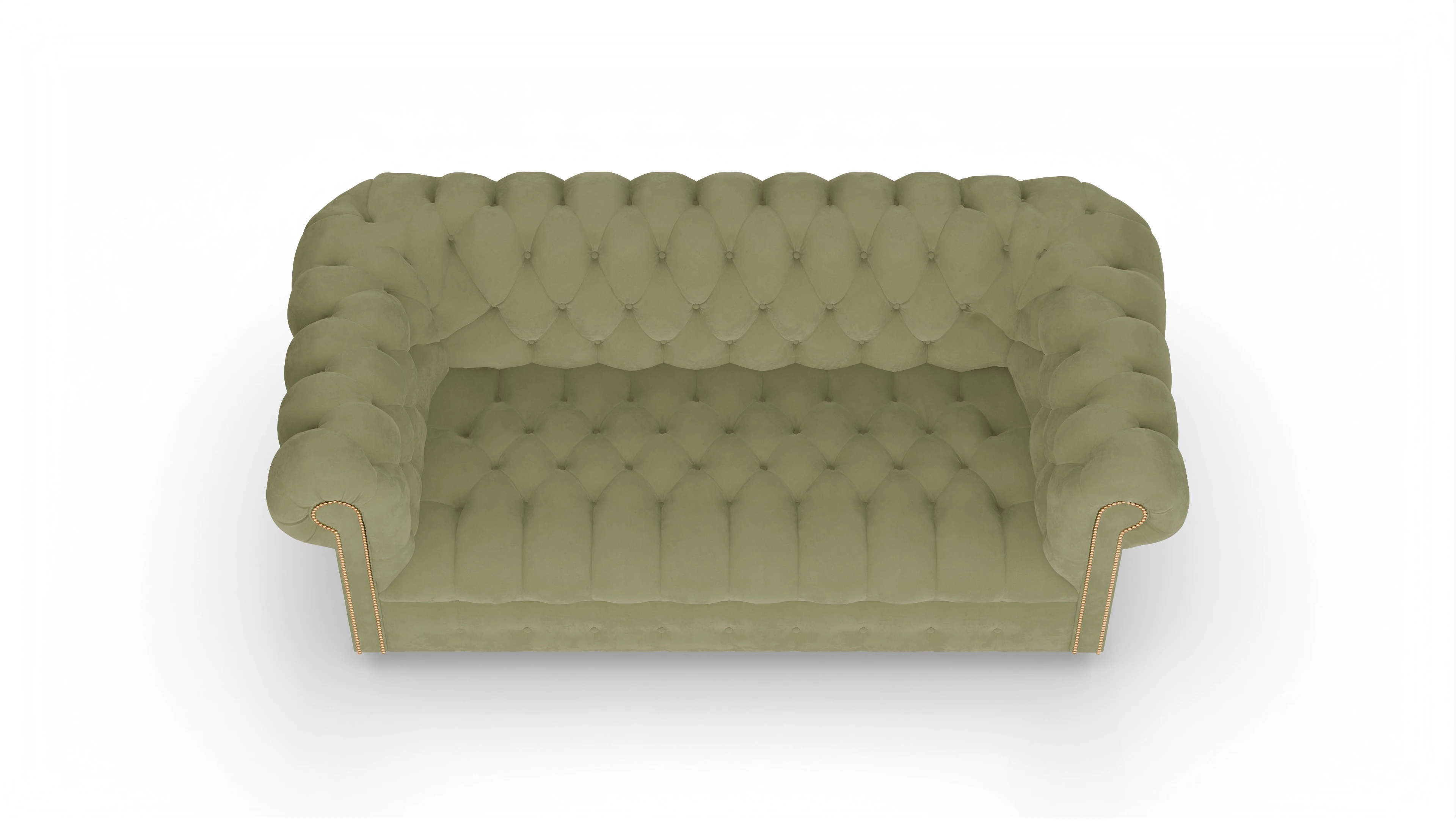 Chesterfield Samtsofa Bingley Ansicht des Produktes Bingley 3-Sitzer in Samt grün