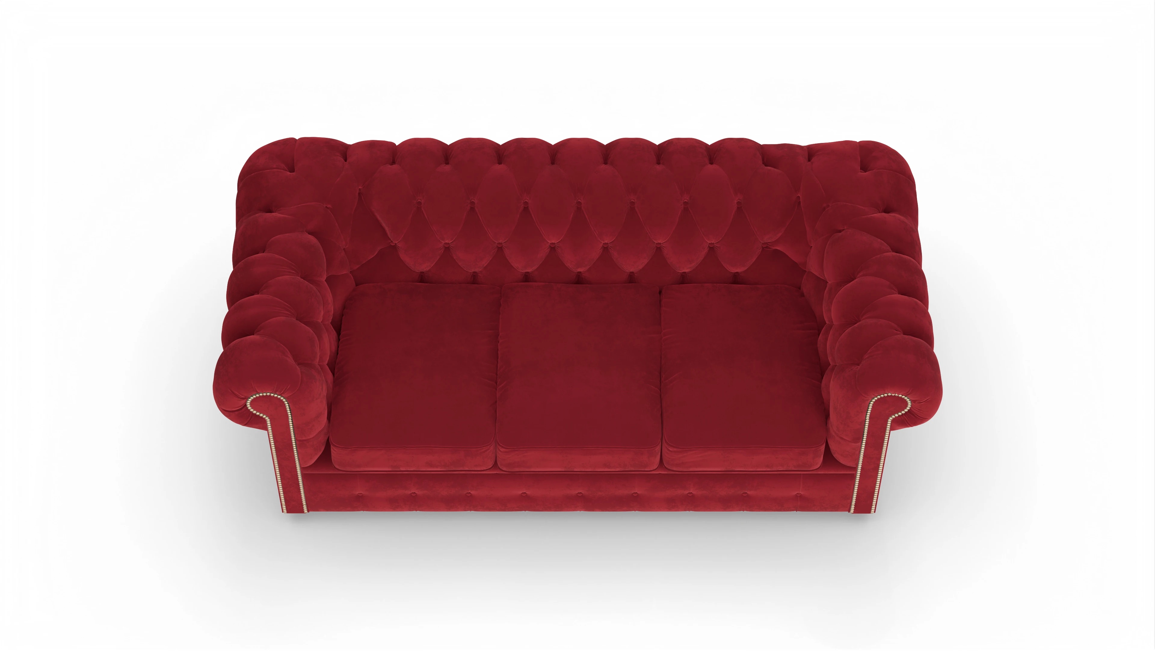 Ansicht des Produktes Brighton 3-Sitzer in Samt rot