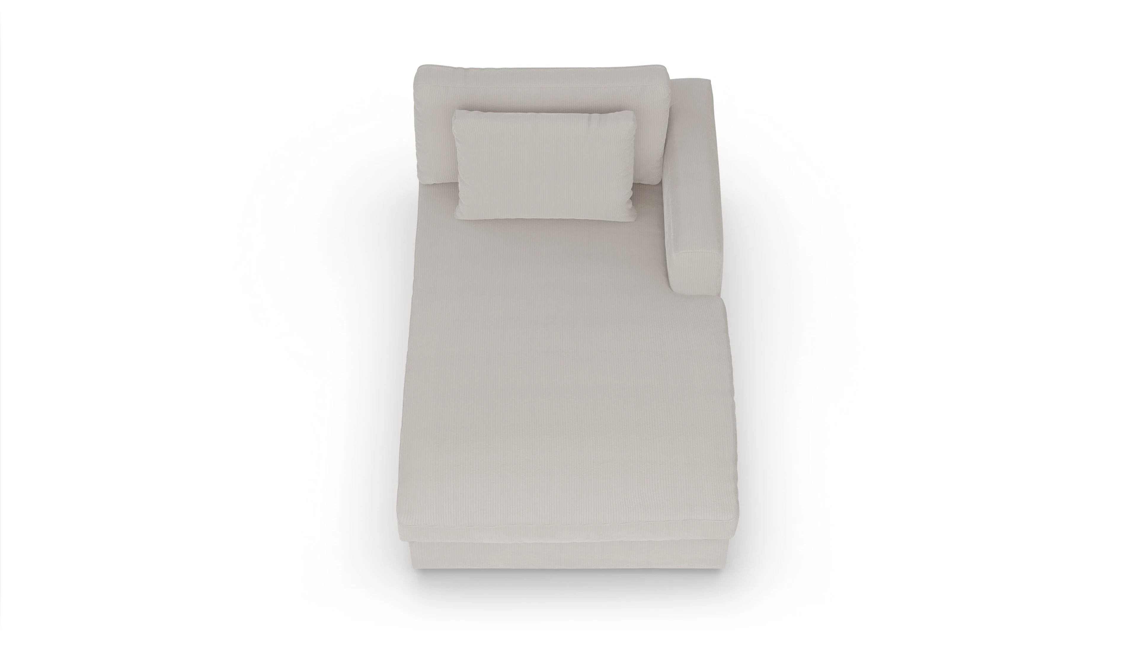 Ansicht des Produktes Sospiri freistehende Récamiere rechts in Cord weiß