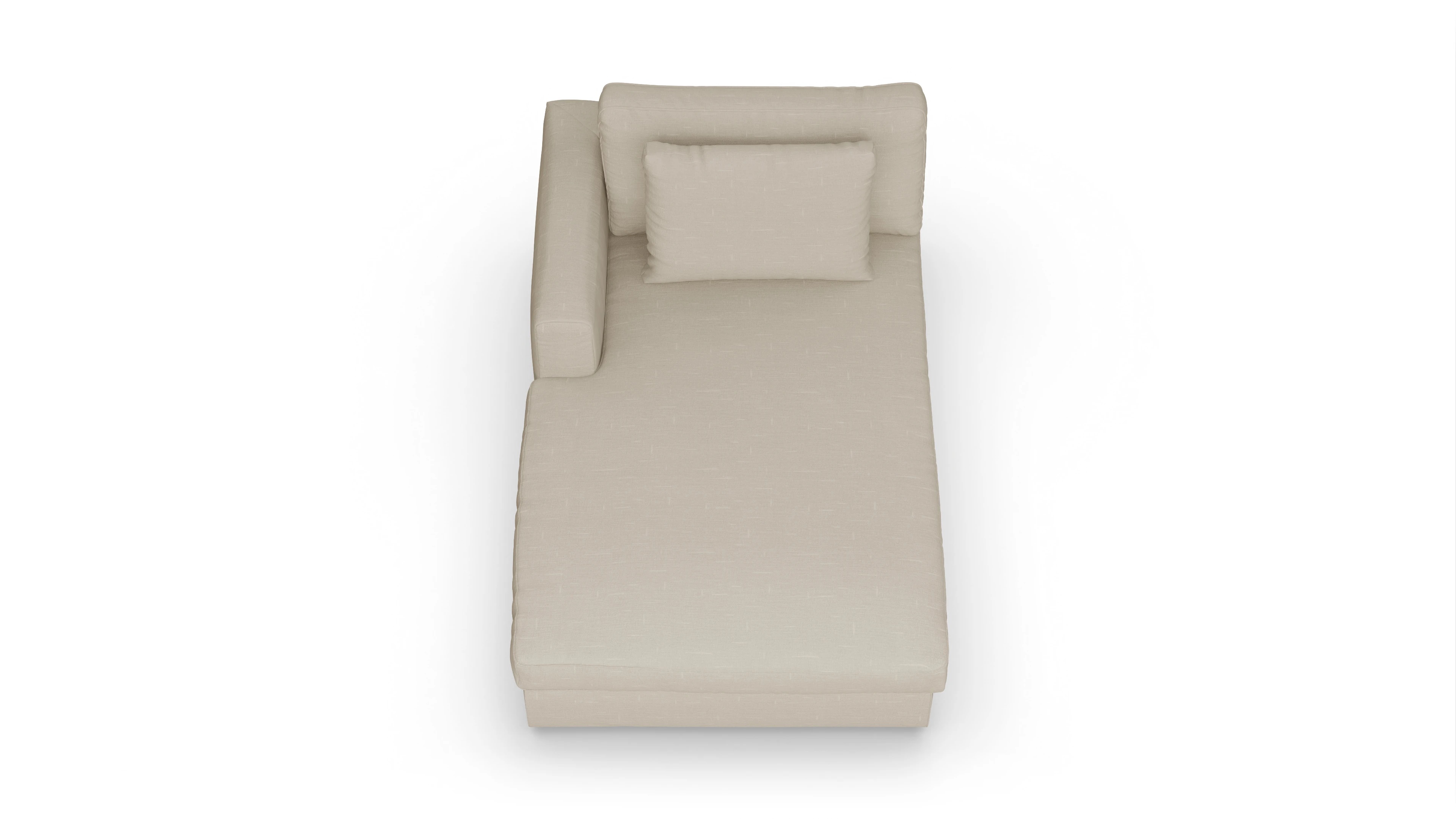 Ansicht des Produktes Sospiri freistehende Récamiere links in Stoff beige
