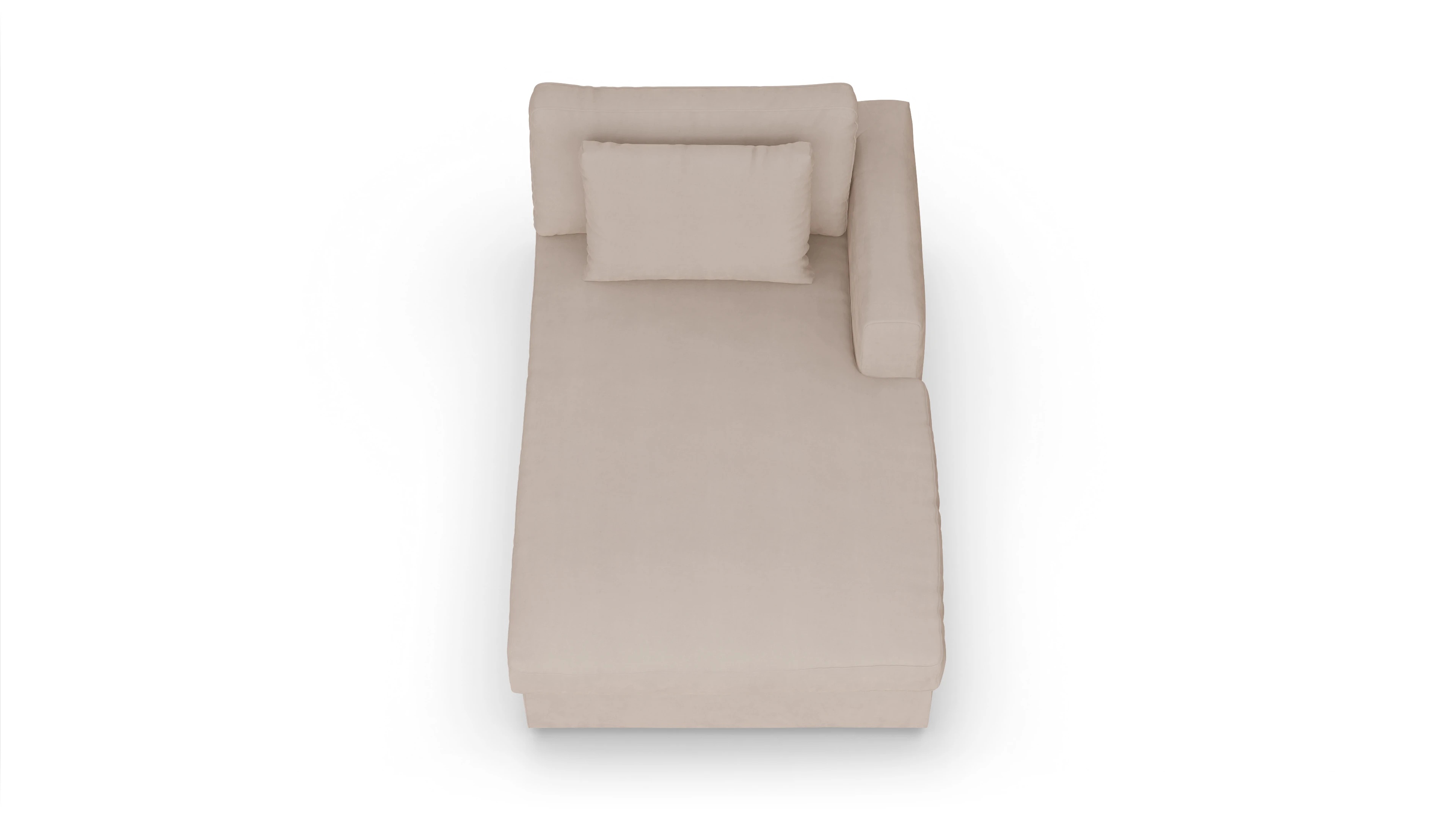 Ansicht des Produktes Sospiri freistehende Récamiere rechts in Samt beige