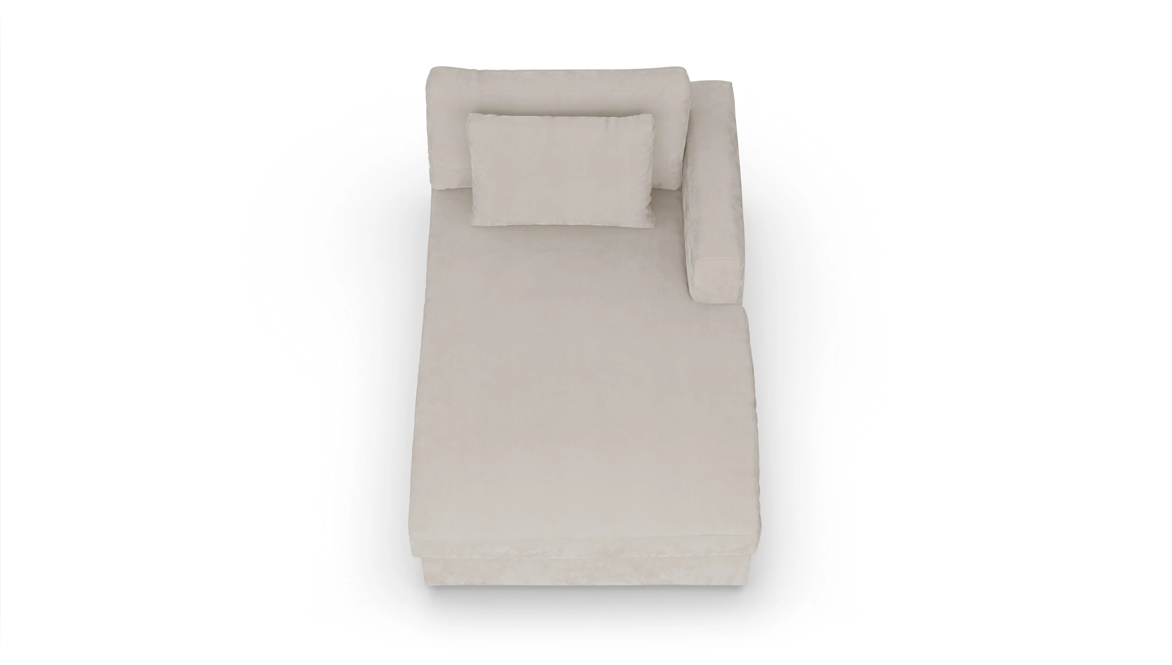 Ansicht des Produktes Sospiri freistehende Récamiere rechts in Samt weiß