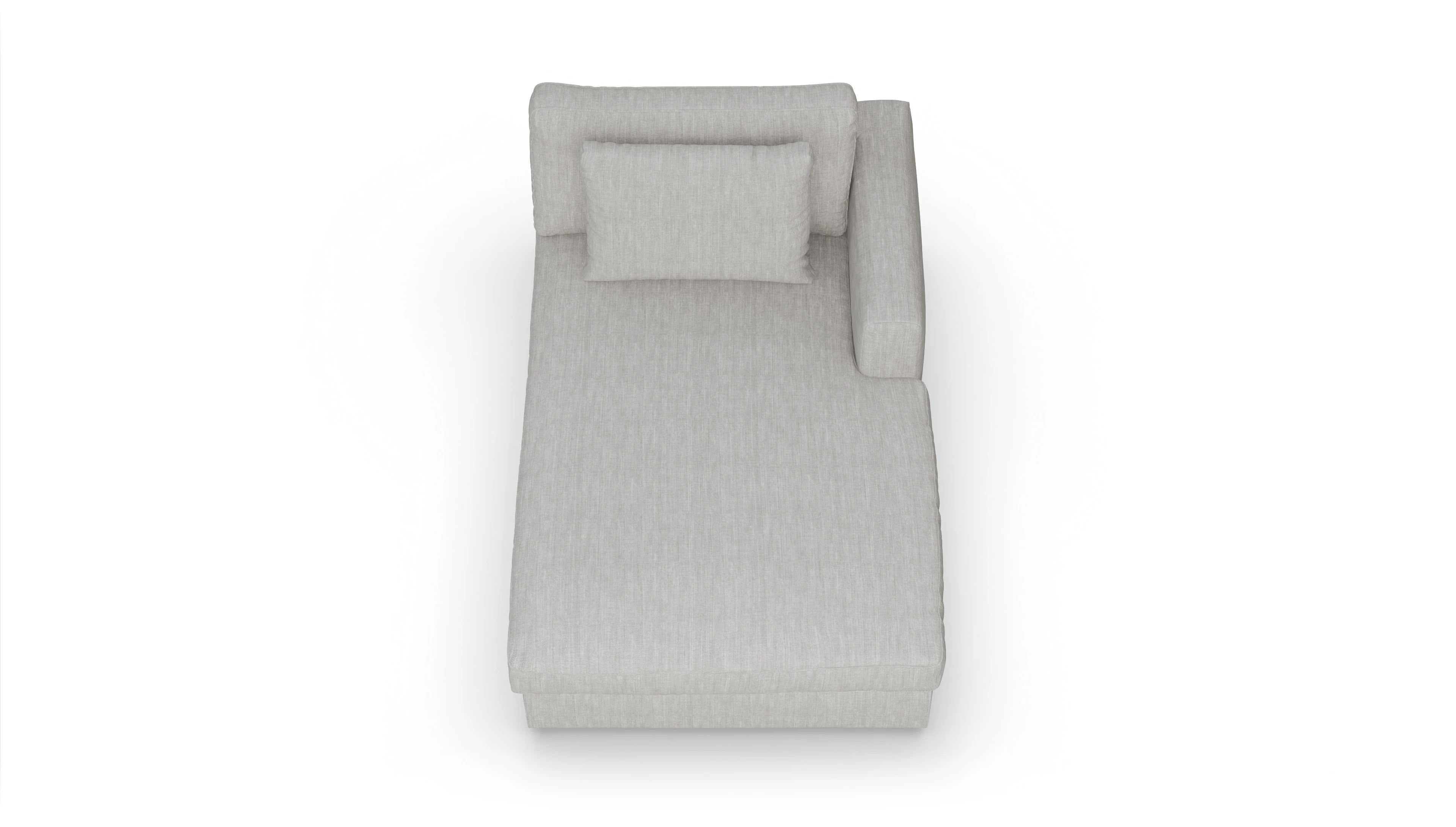 Sospiri Stoff-Récamiere Ansicht des Produktes Sospiri freistehende Récamiere rechts in Stoff beige