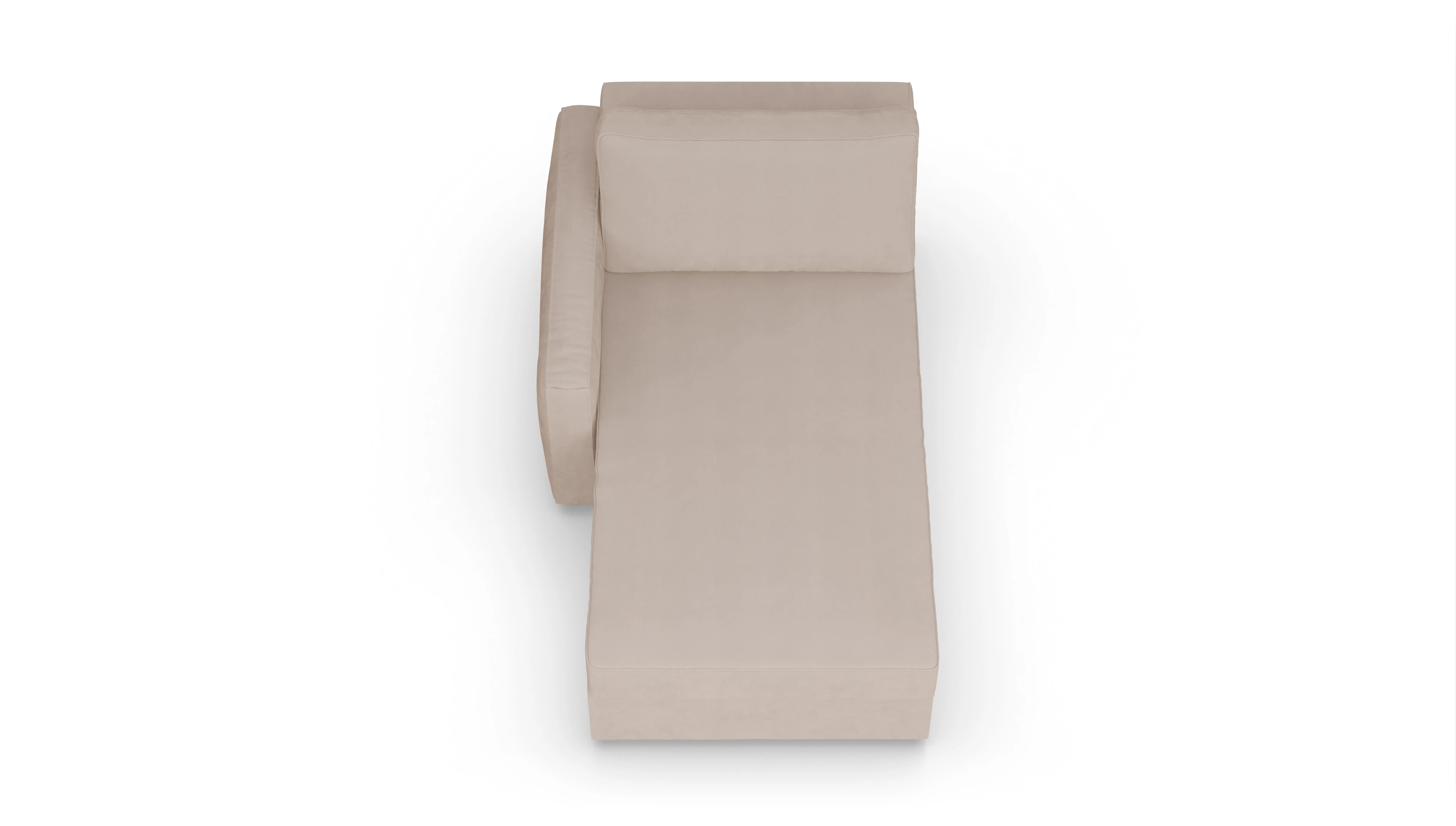 Ferali Stoff-Récamiere Ansicht des Produktes Ferali freistehende Récamiere links in Samt beige