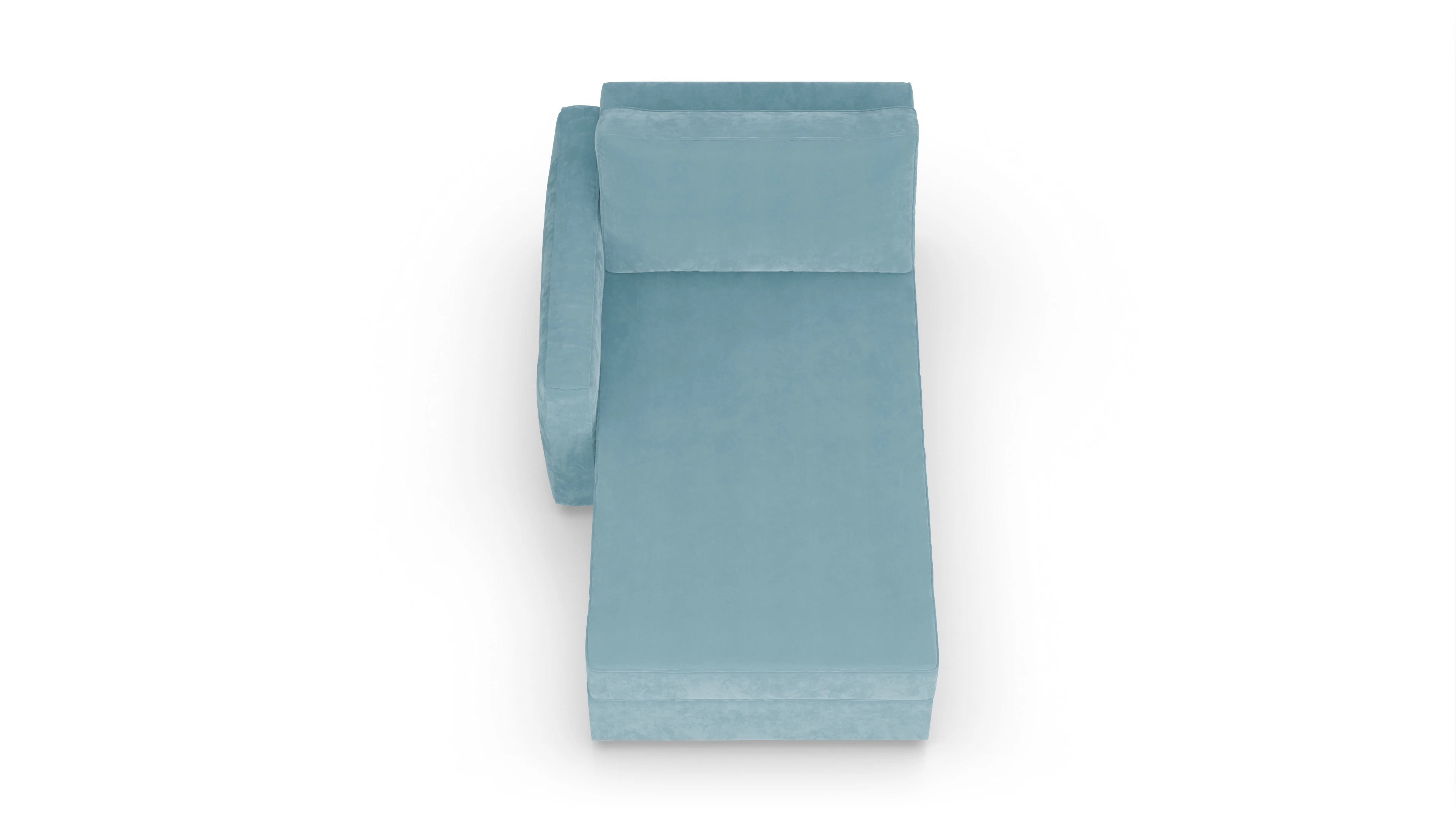 Ferali Stoff-Récamiere Ansicht des Produktes Ferali freistehende Récamiere links in Samt blau