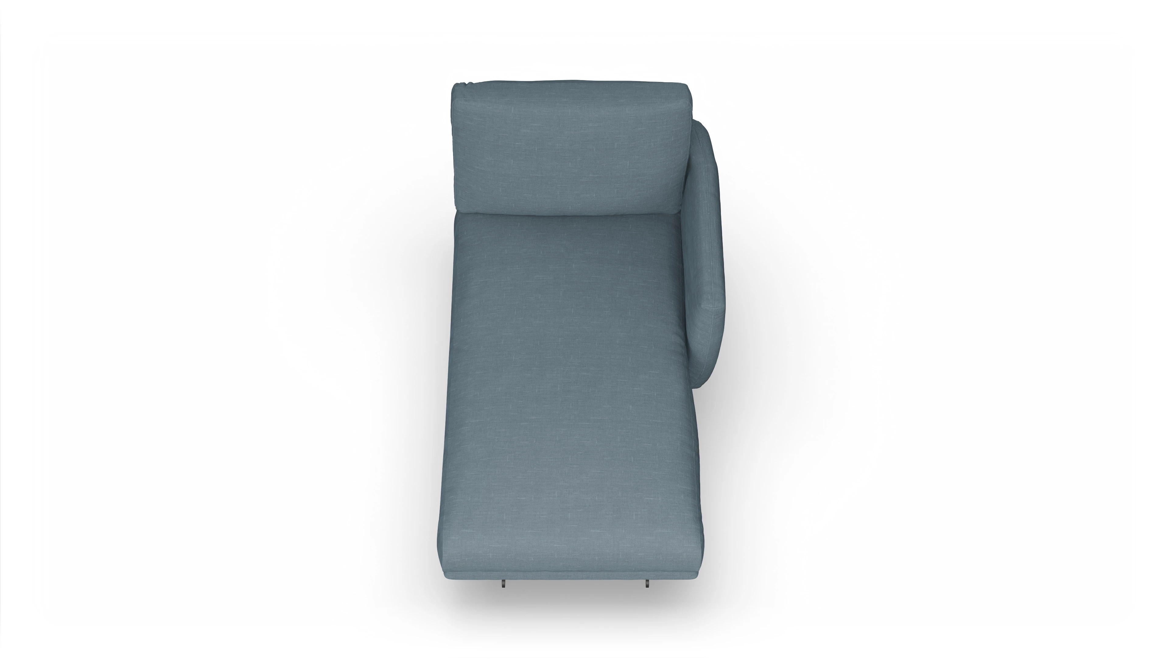 Ansicht des Produktes Boteri freistehende Récamiere rechts in Stoff blau