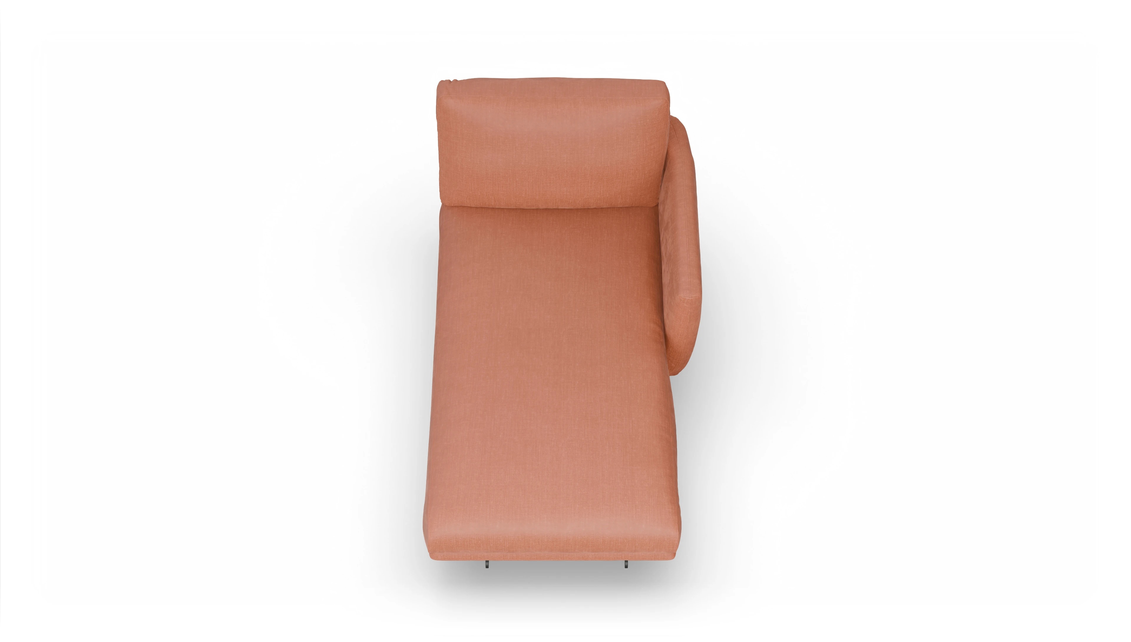 Ansicht des Produktes Boteri freistehende Récamiere rechts in Stoff orange