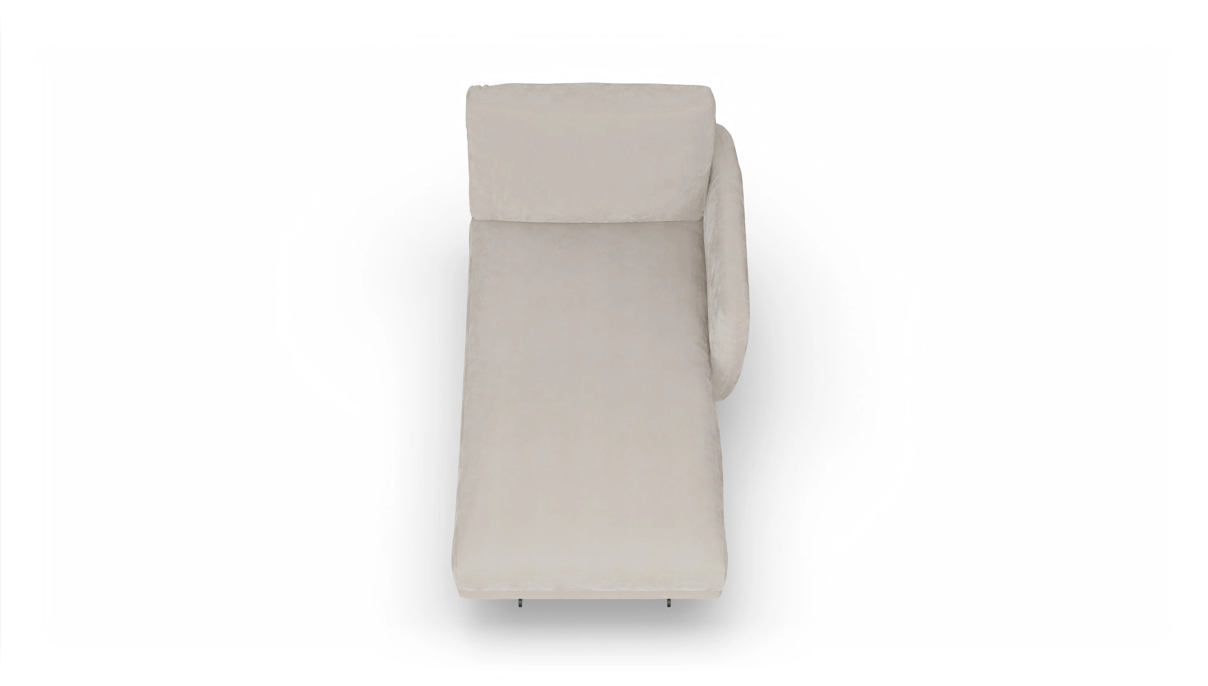 Ansicht des Produktes Boteri freistehende Récamiere rechts in Samt weiß