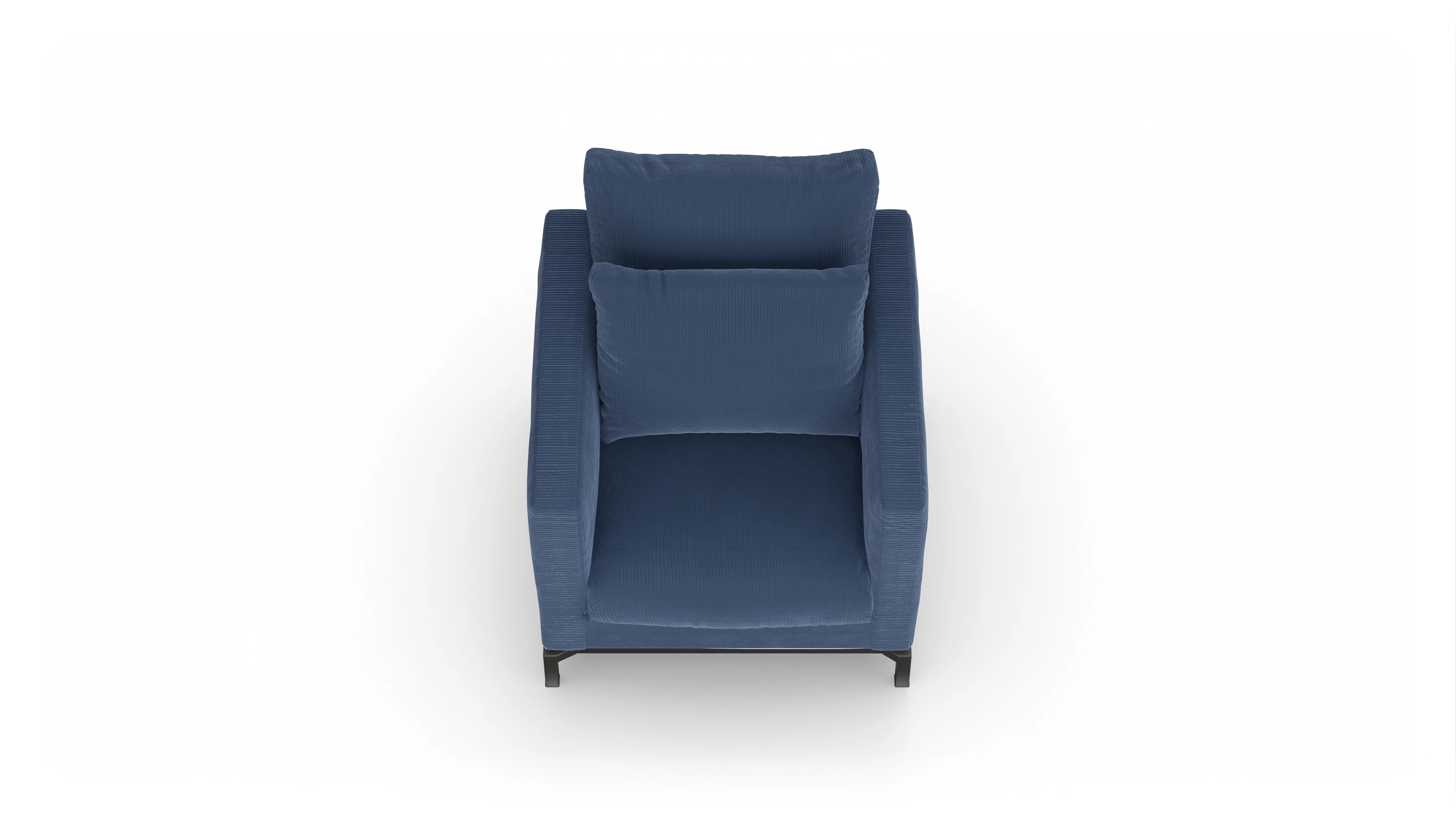 Ansicht des Produktes Fenice Sessel in Cord blau
