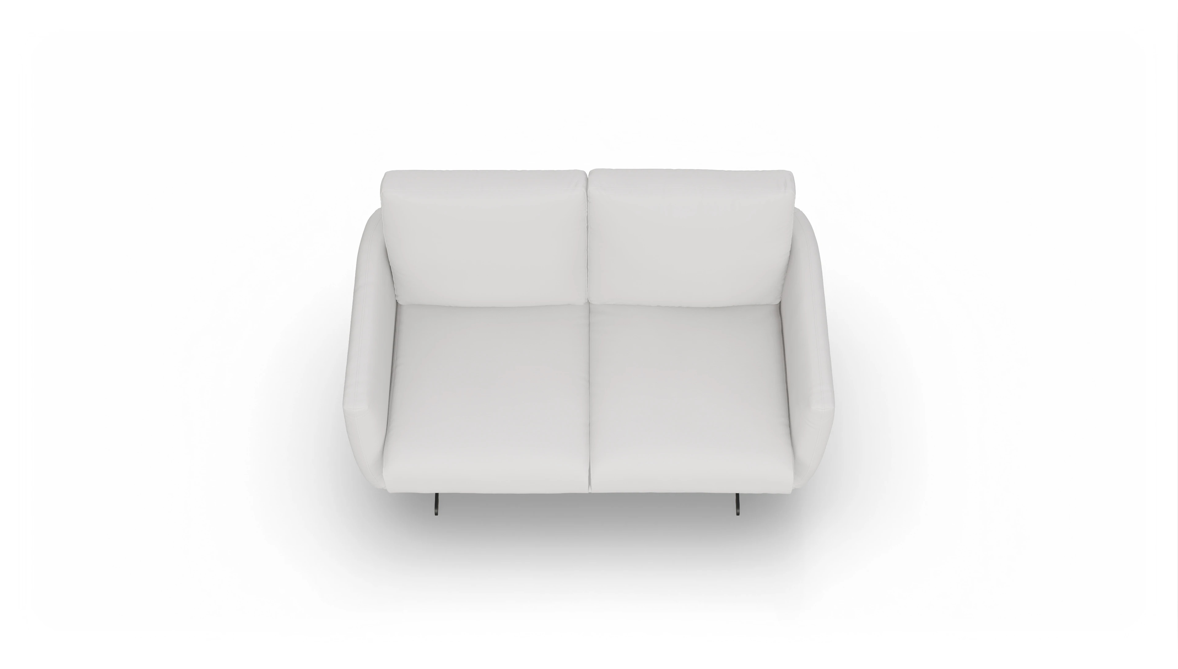 Designer-Ledersofa Boteri Ansicht des Produktes Boteri 2-Sitzer in Leder weiß