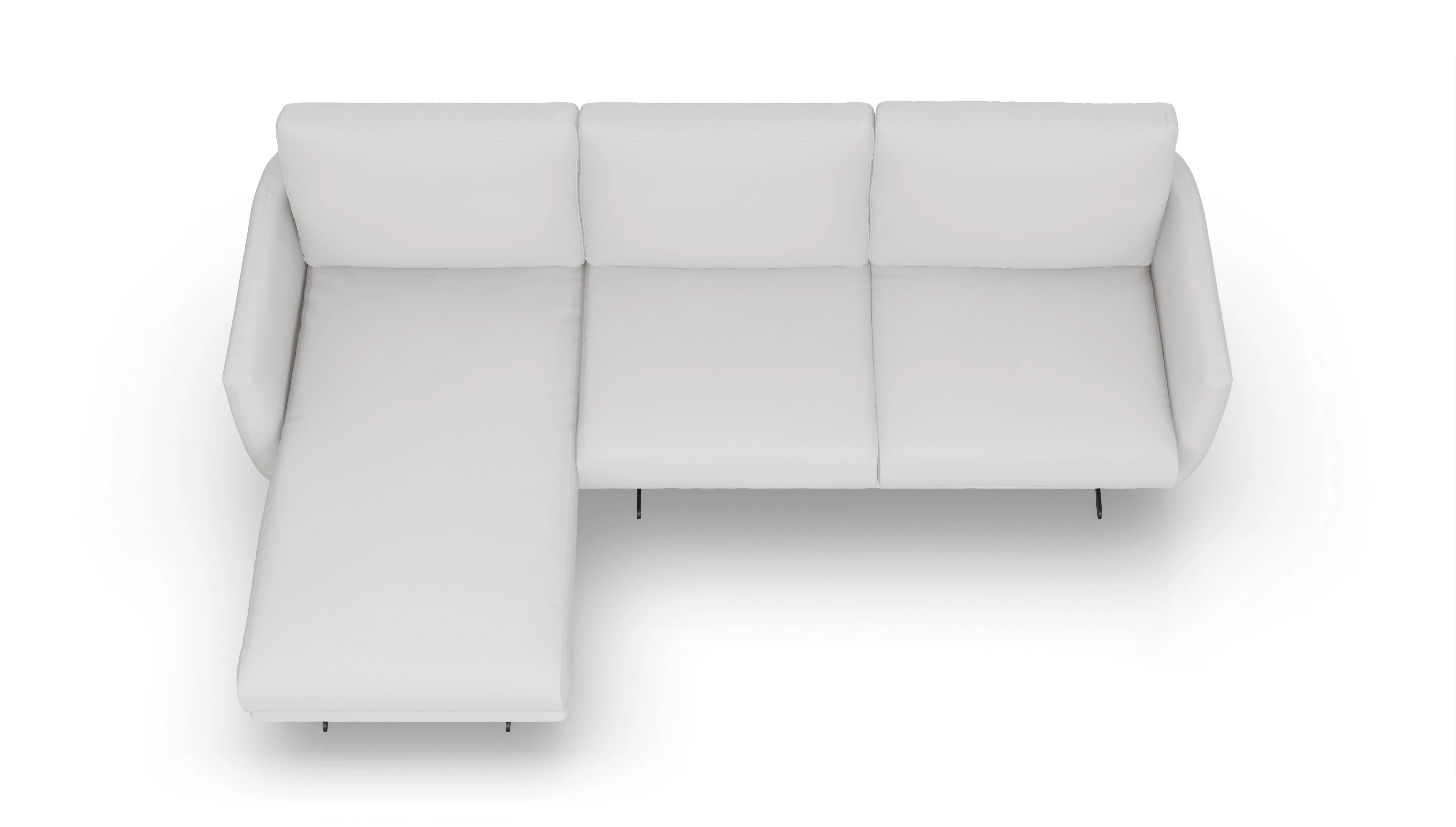 Designer-Ledersofa Boteri Ansicht des Produktes Boteri Sofa mit Rec links in Leder weiß