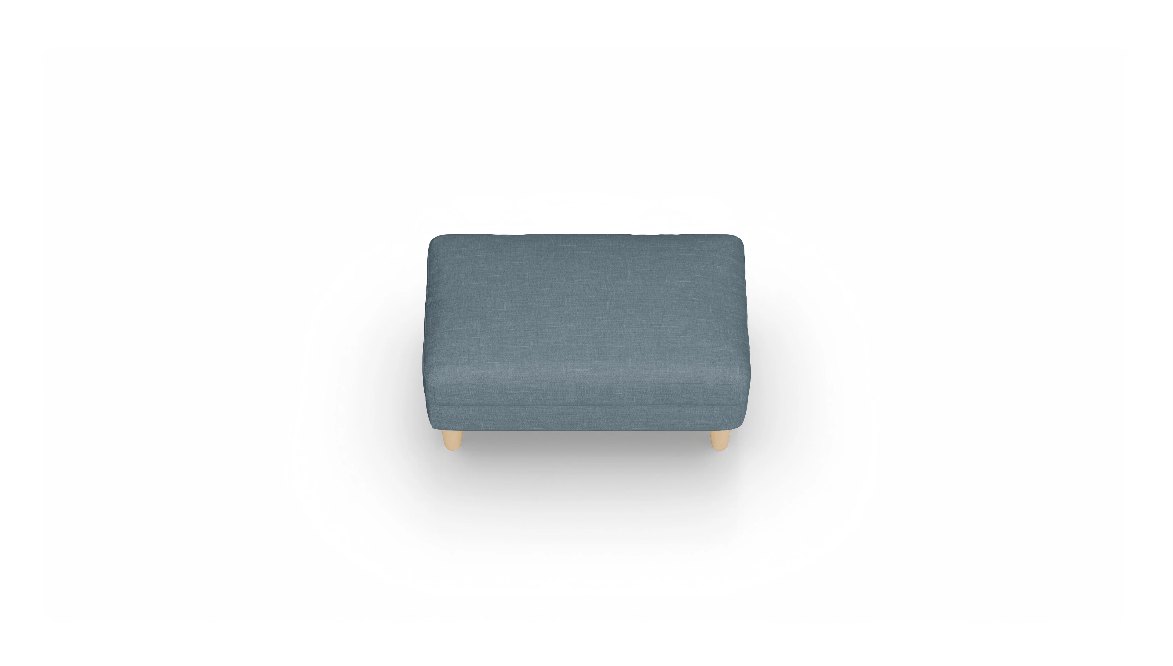Ansicht des Produktes NewChester.01 Hocker in Stoff blau