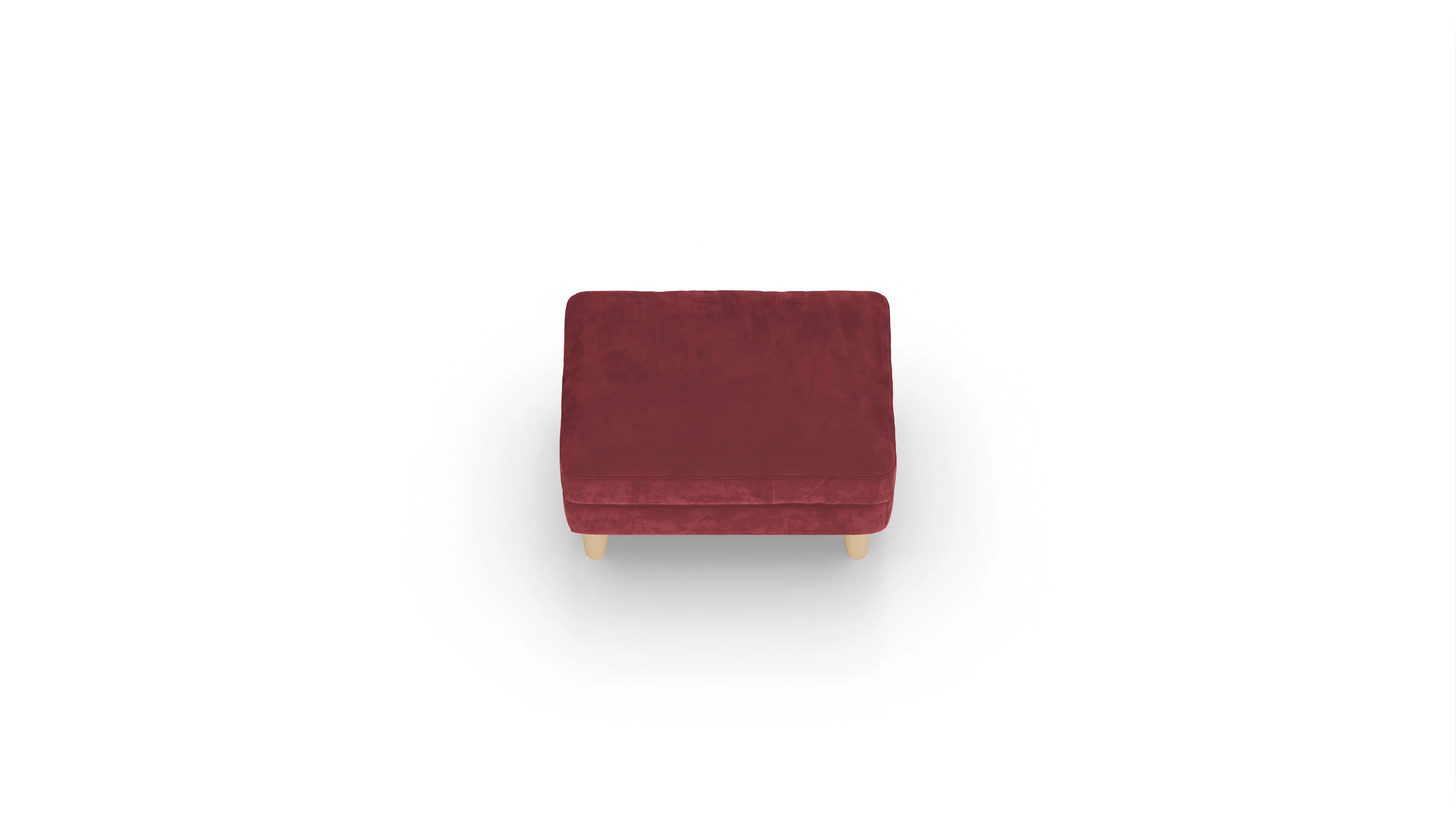 Stoffhocker NewChester.01 Ansicht des Produktes NewChester.01 Hocker in Samt rot