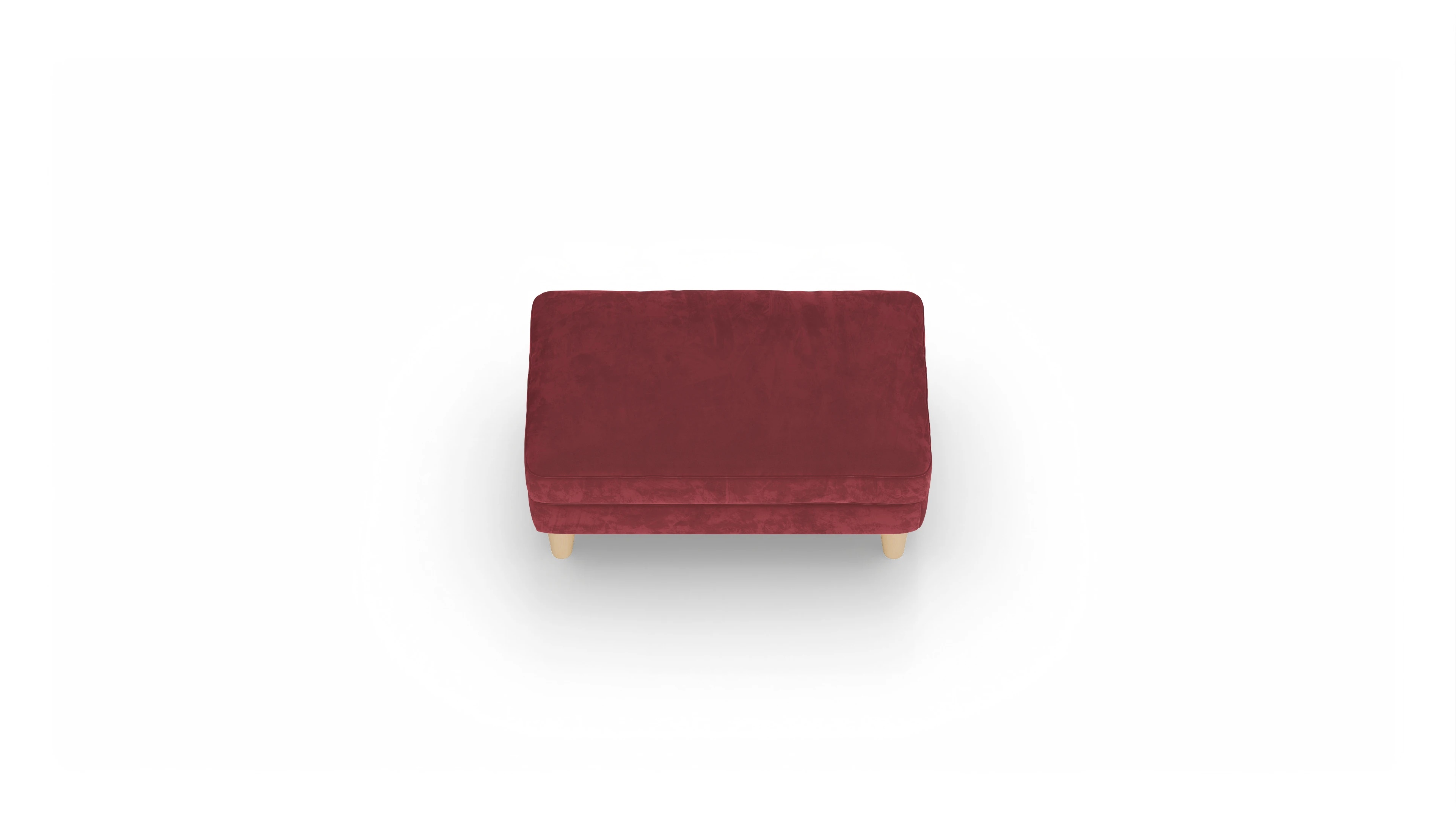 Ansicht des Produktes NewChester.01 Hocker in Samt rot