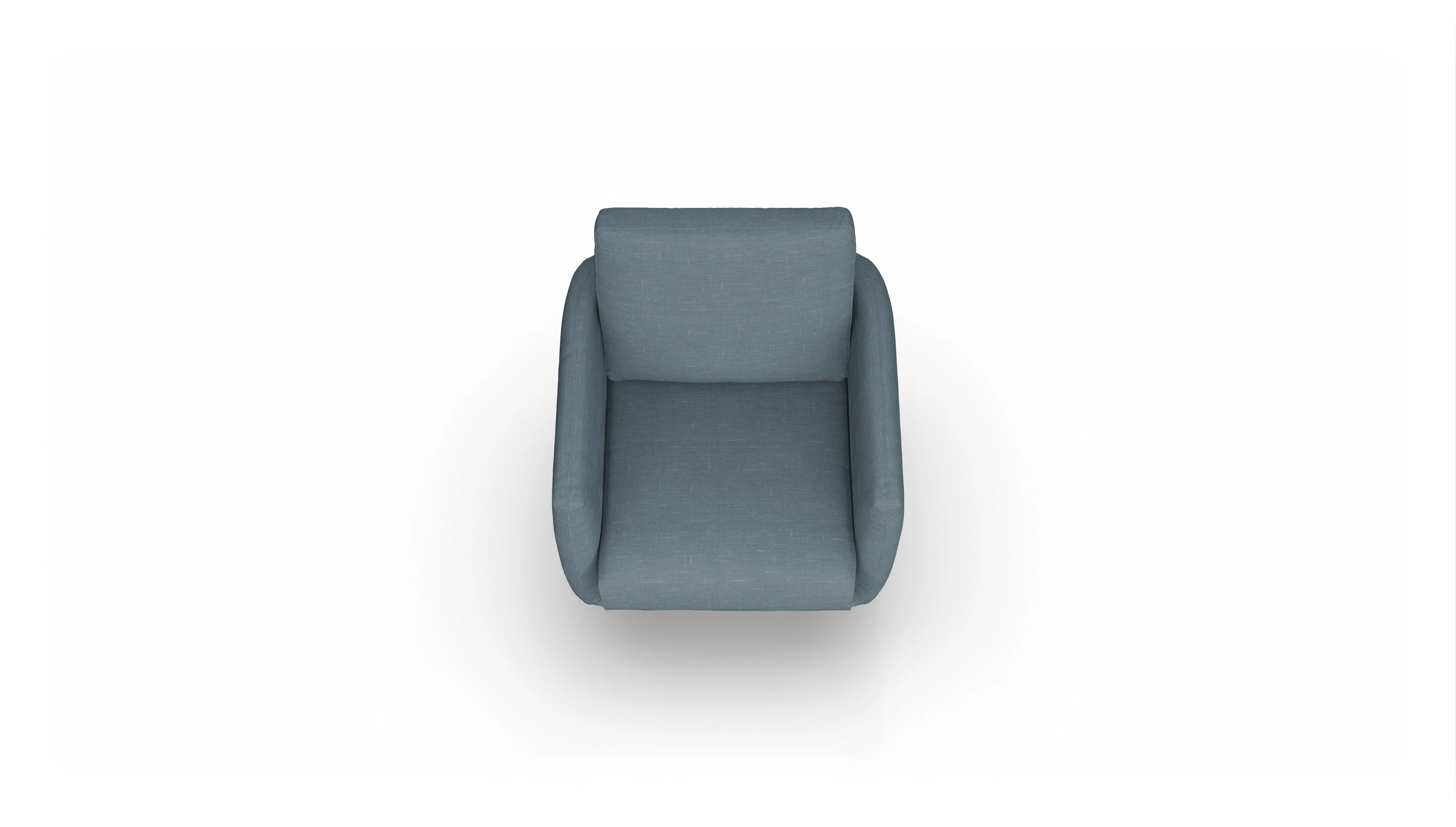 Designer-Sessel Boteri in Stoff Ansicht des Produktes Boteri Sessel in Stoff blau