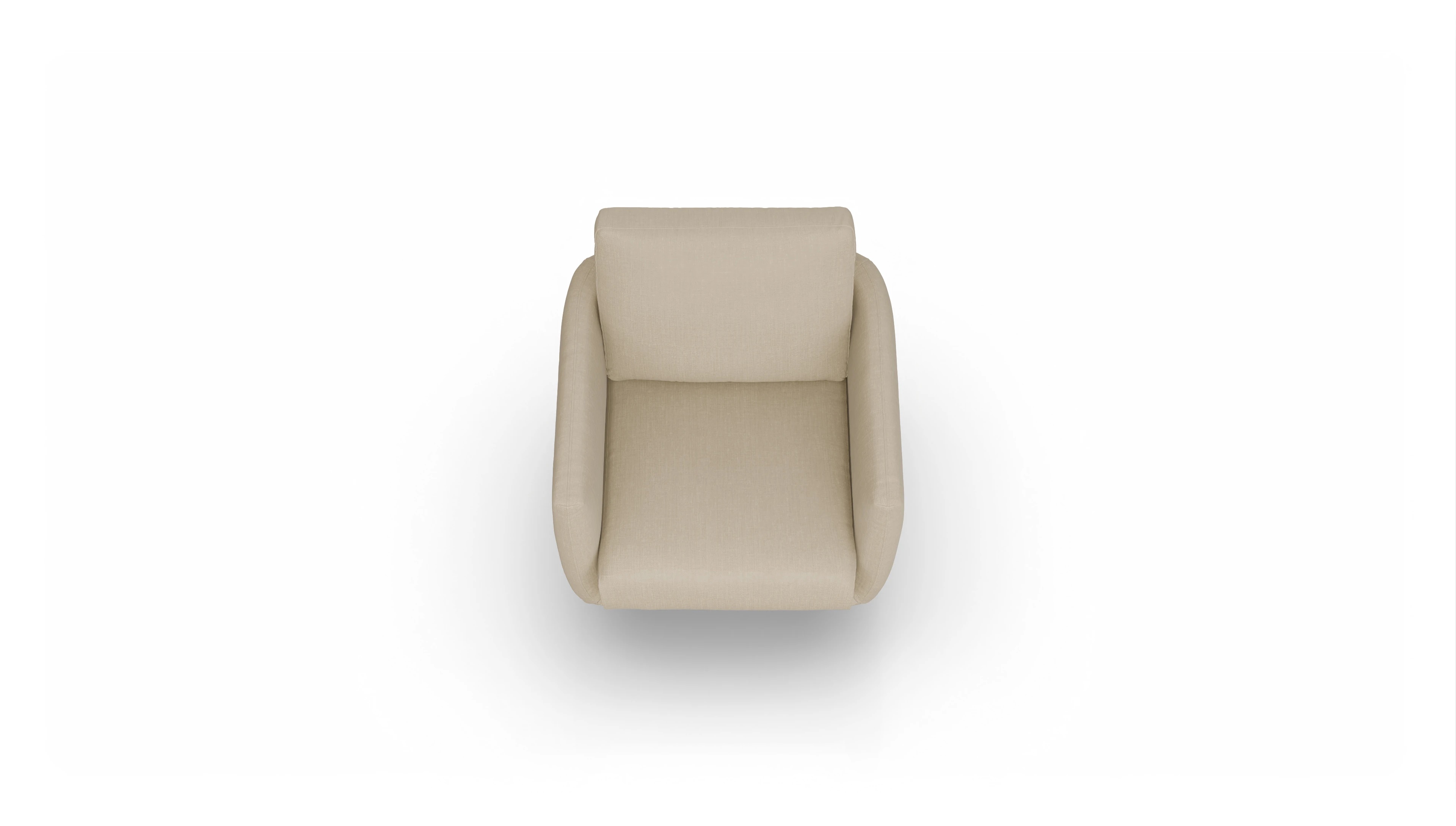 Designer-Sessel Boteri in Stoff Ansicht des Produktes Boteri Sessel in Stoff beige