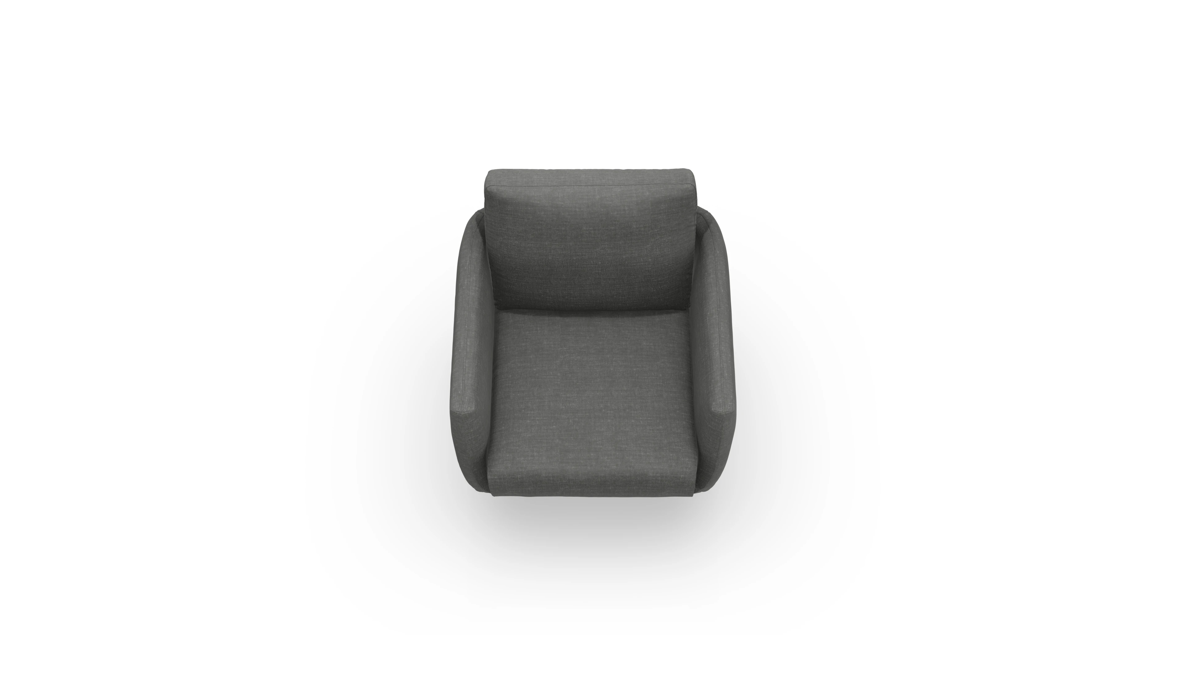 Designer-Sessel Boteri in Stoff Ansicht des Produktes Boteri Sessel in Stoff grau