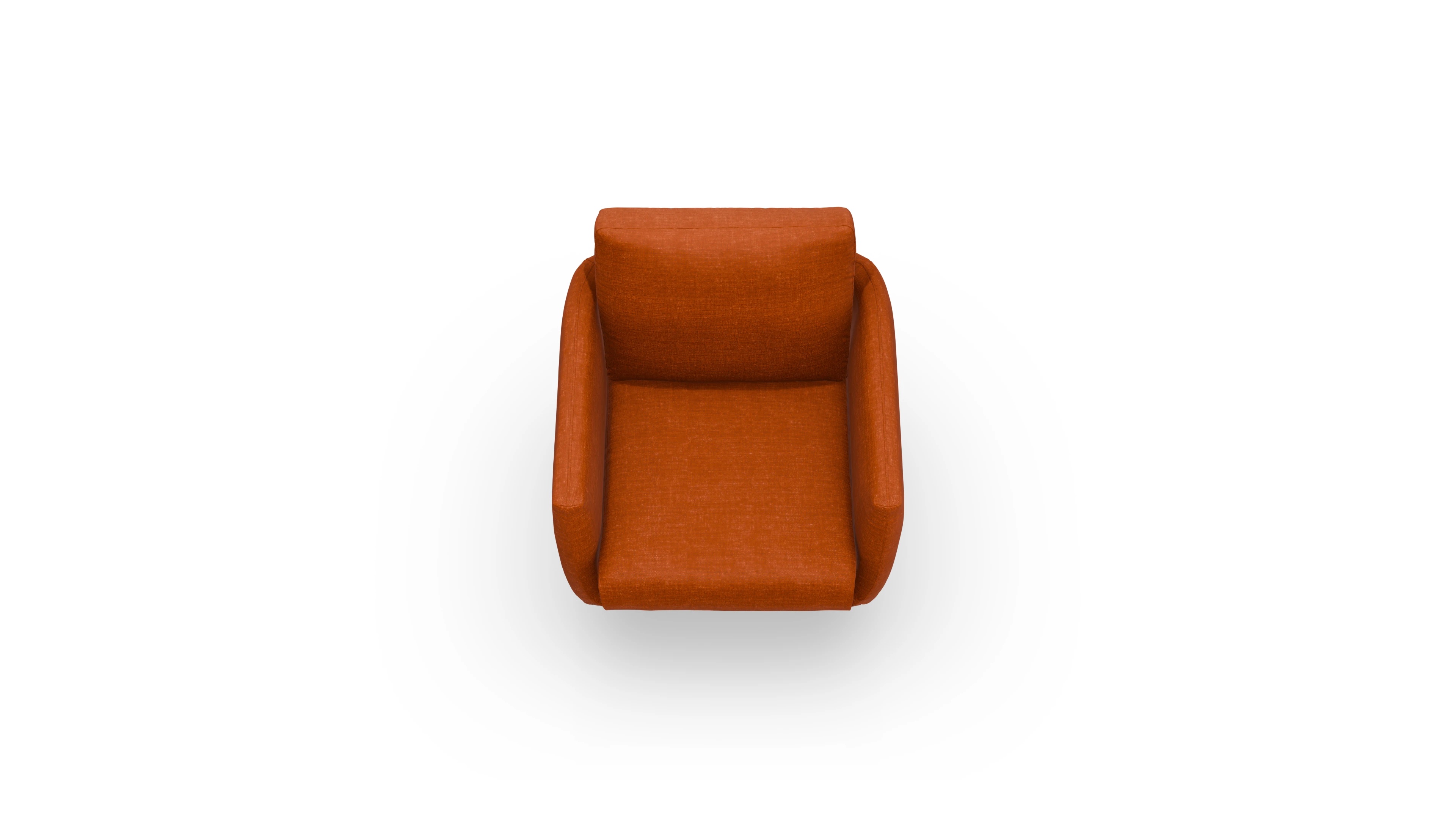 Designer-Sessel Boteri in Stoff Ansicht des Produktes Boteri Sessel in Stoff orange