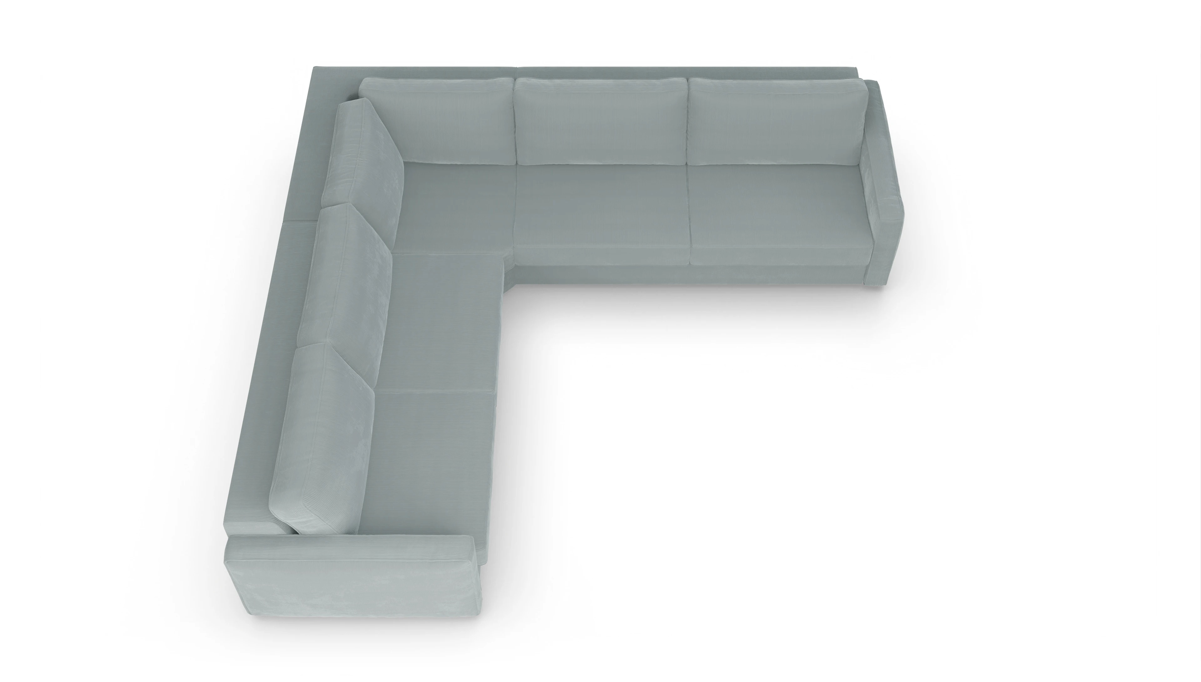 Ansicht des Produktes Ferali Ecksofa Links in Cord blau