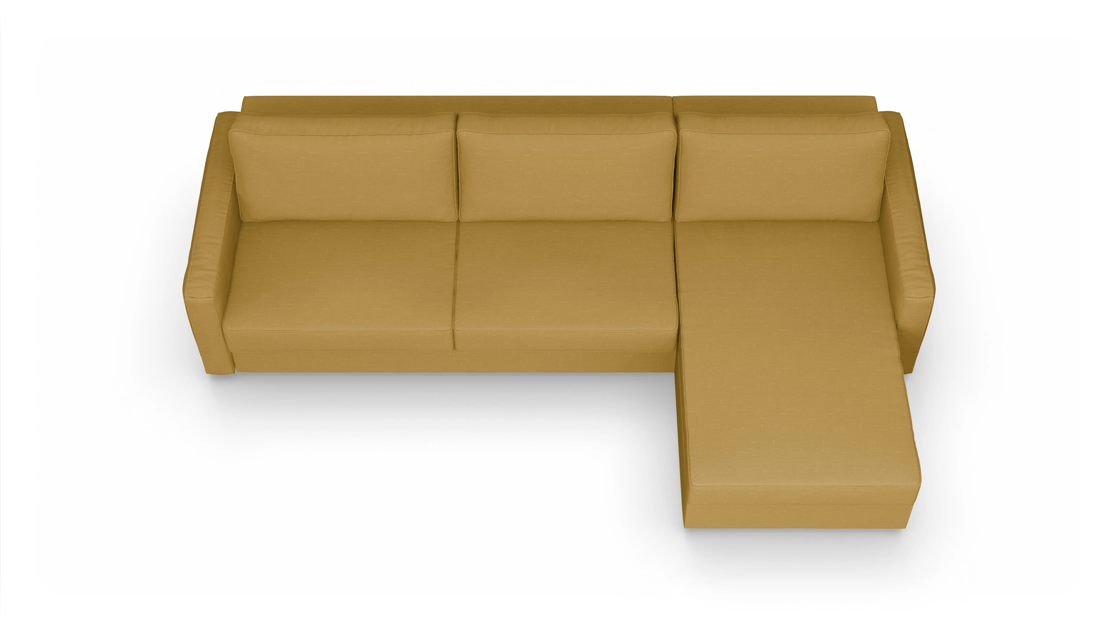 Ansicht des Produktes Ferali Sofa mit Rec rechts in Stoff gelb