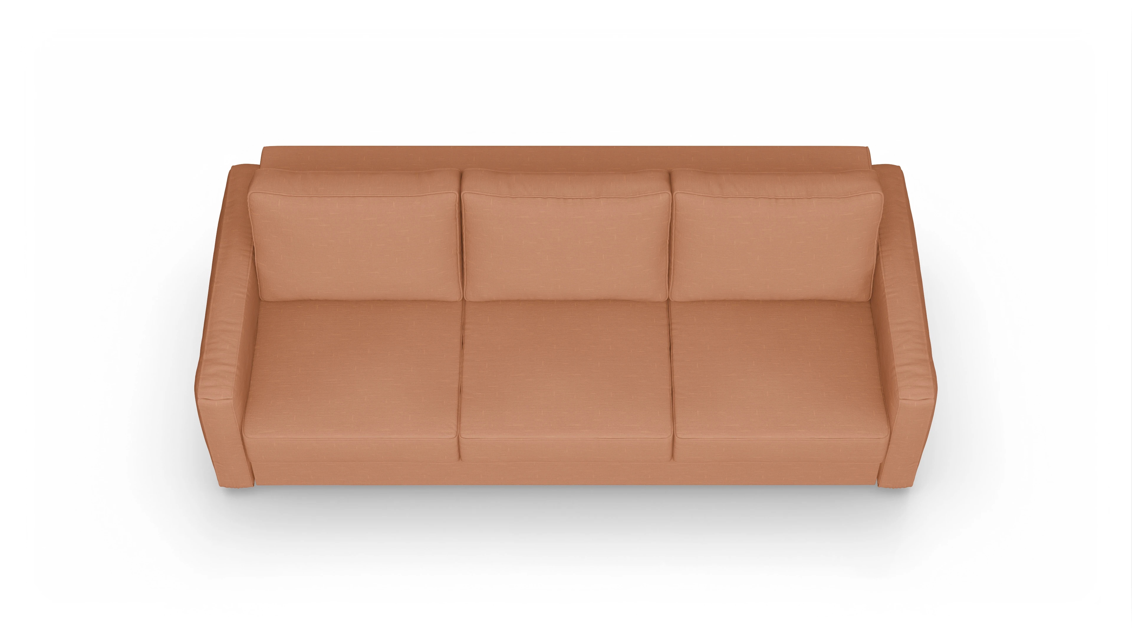 Design-Couch Ferali Ansicht des Produktes Ferali 3,5-Sitzer in Stoff orange