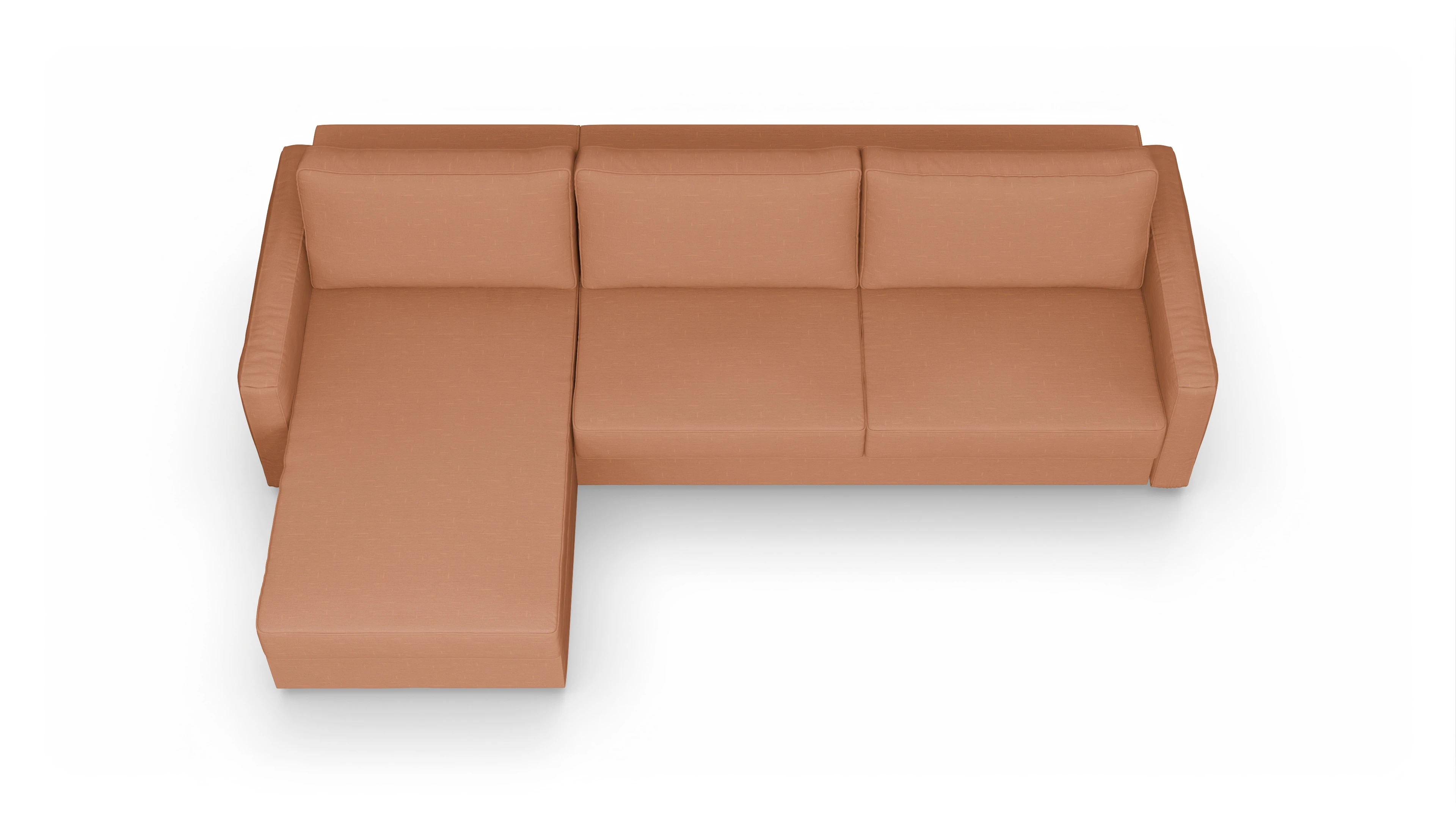 Ansicht des Produktes Ferali Sofa mit Rec links in Stoff orange