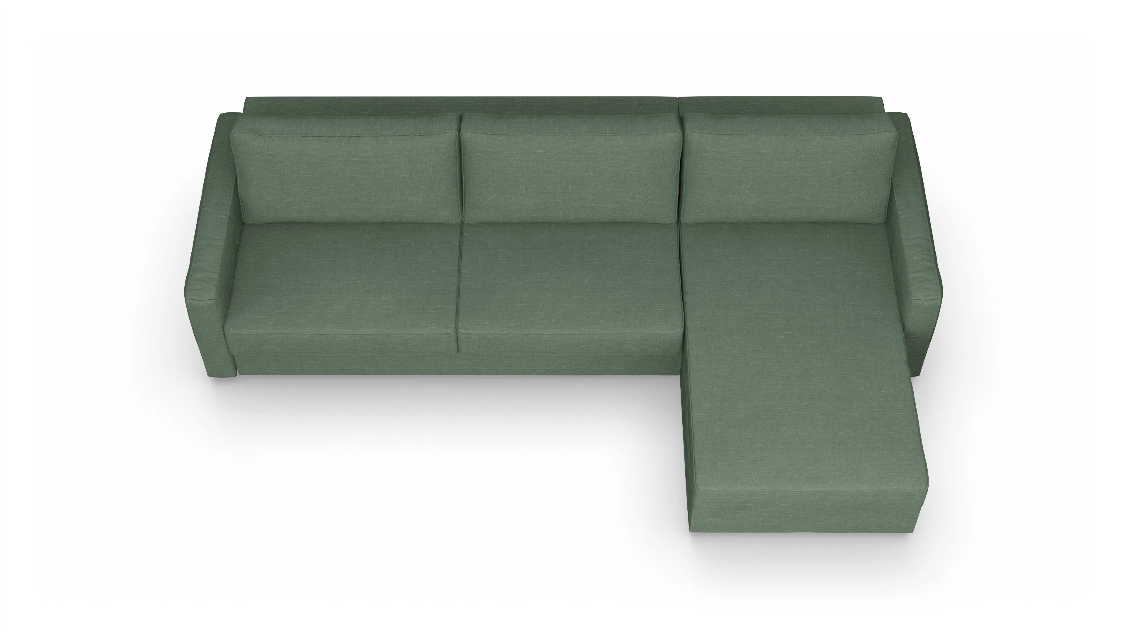 Ansicht des Produktes Ferali Sofa mit Rec rechts in Stoff grün