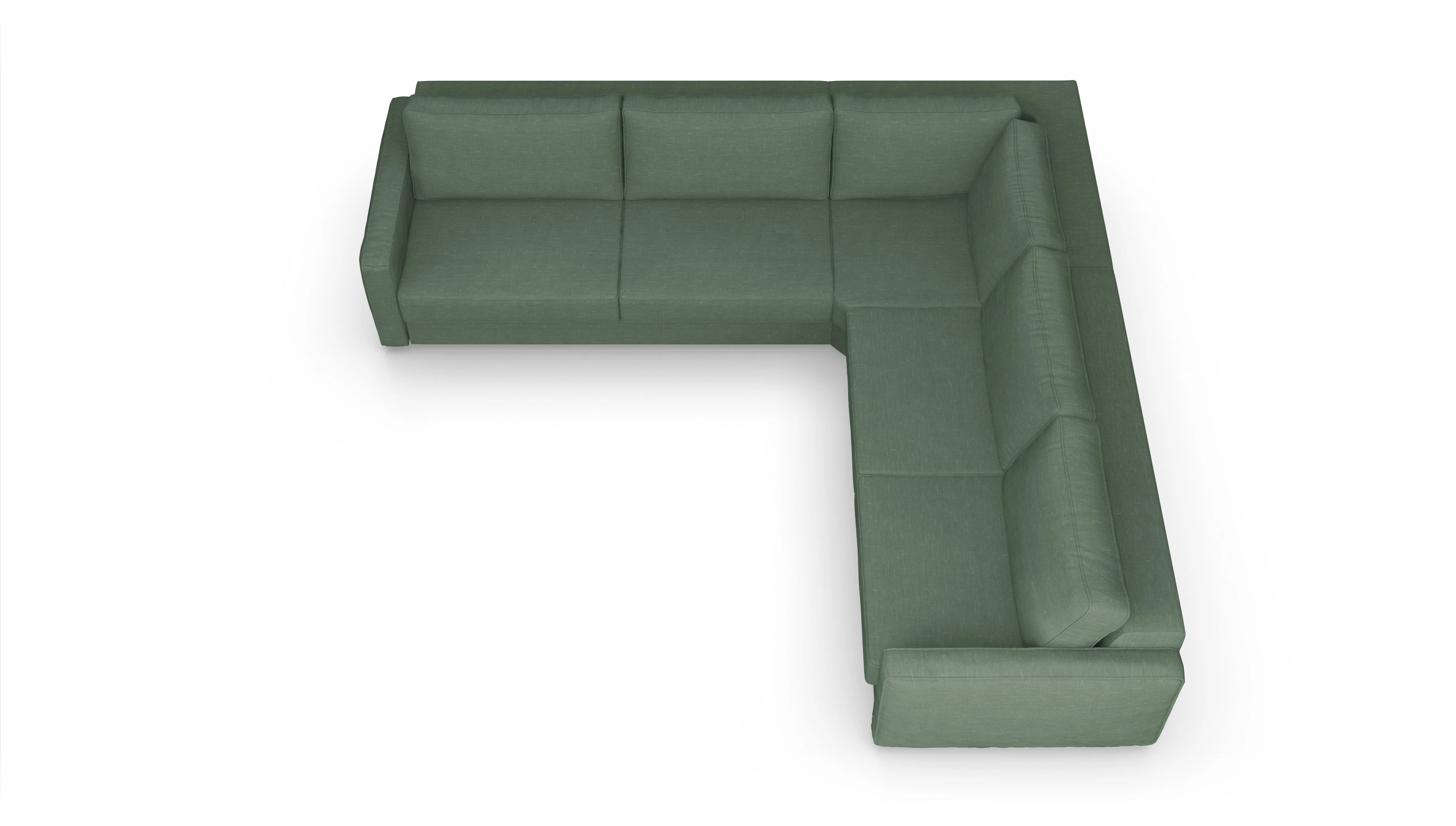 Ansicht des Produktes Ferali Ecksofa Rechts in Stoff grün