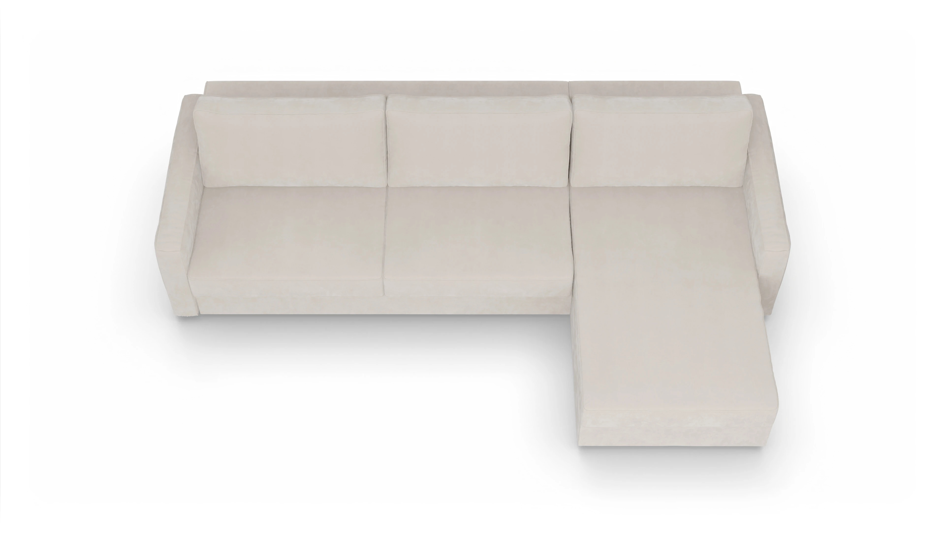 Ansicht des Produktes Ferali Sofa mit Rec rechts in Samt weiß