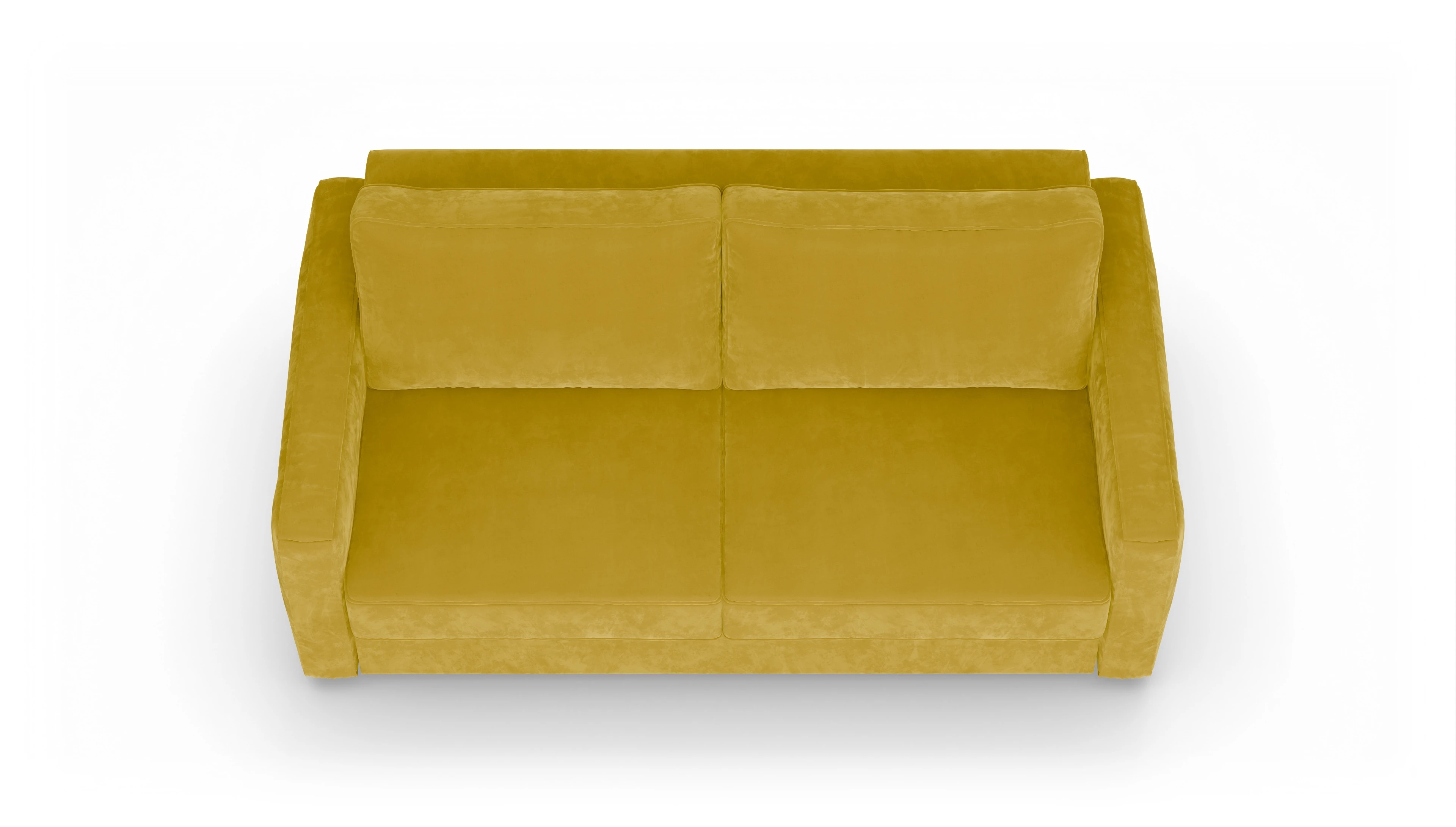 Design-Couch Ferali Ansicht des Produktes Ferali 2,5-Sitzer in Samt gelb