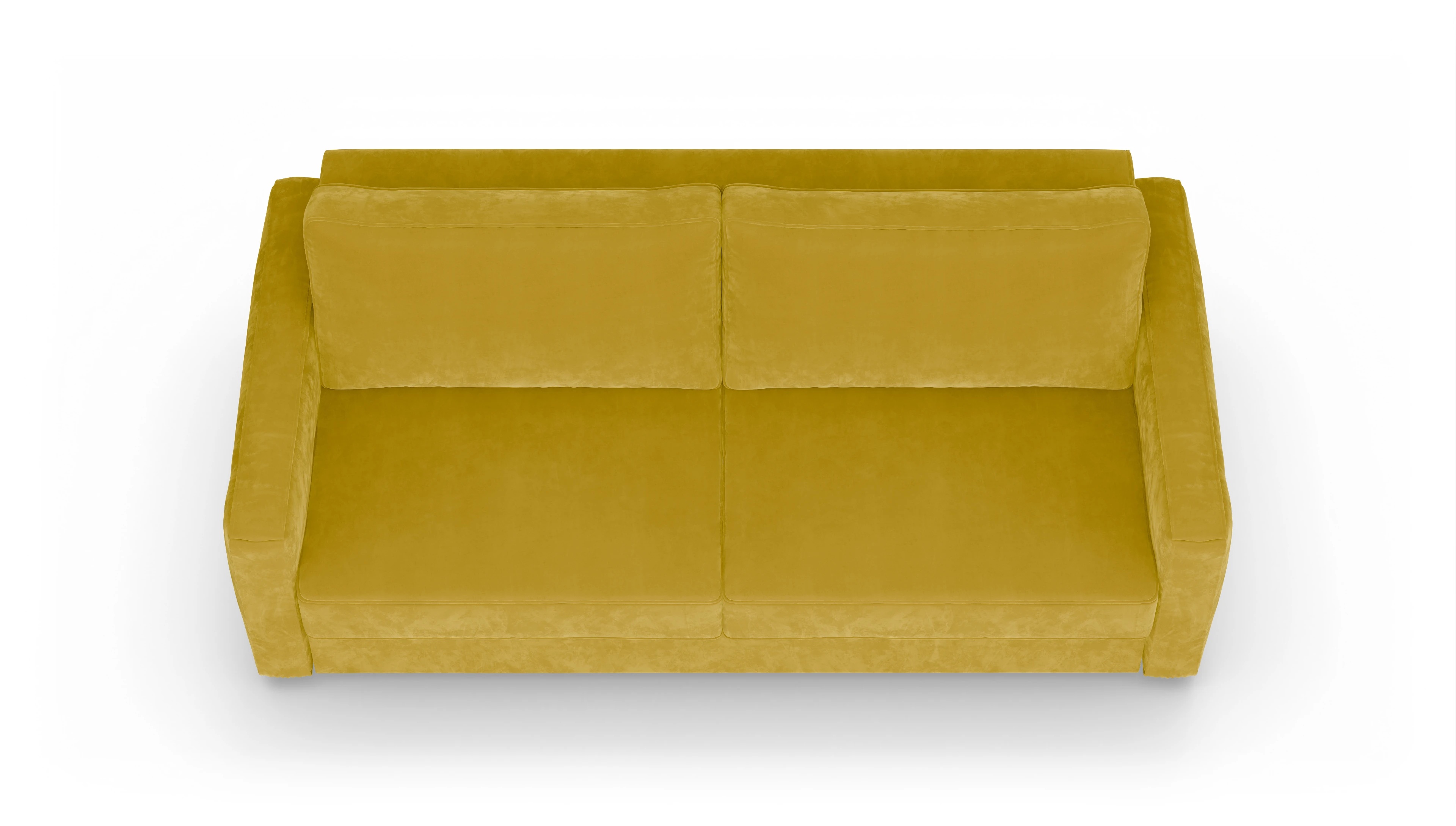 Design-Couch Ferali Ansicht des Produktes Ferali 3-Sitzer in Samt gelb